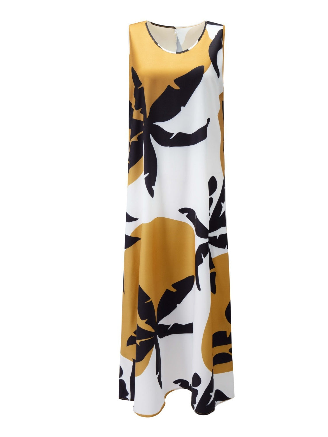 Printed Round Neck Tank Maxi Dress Plus Size