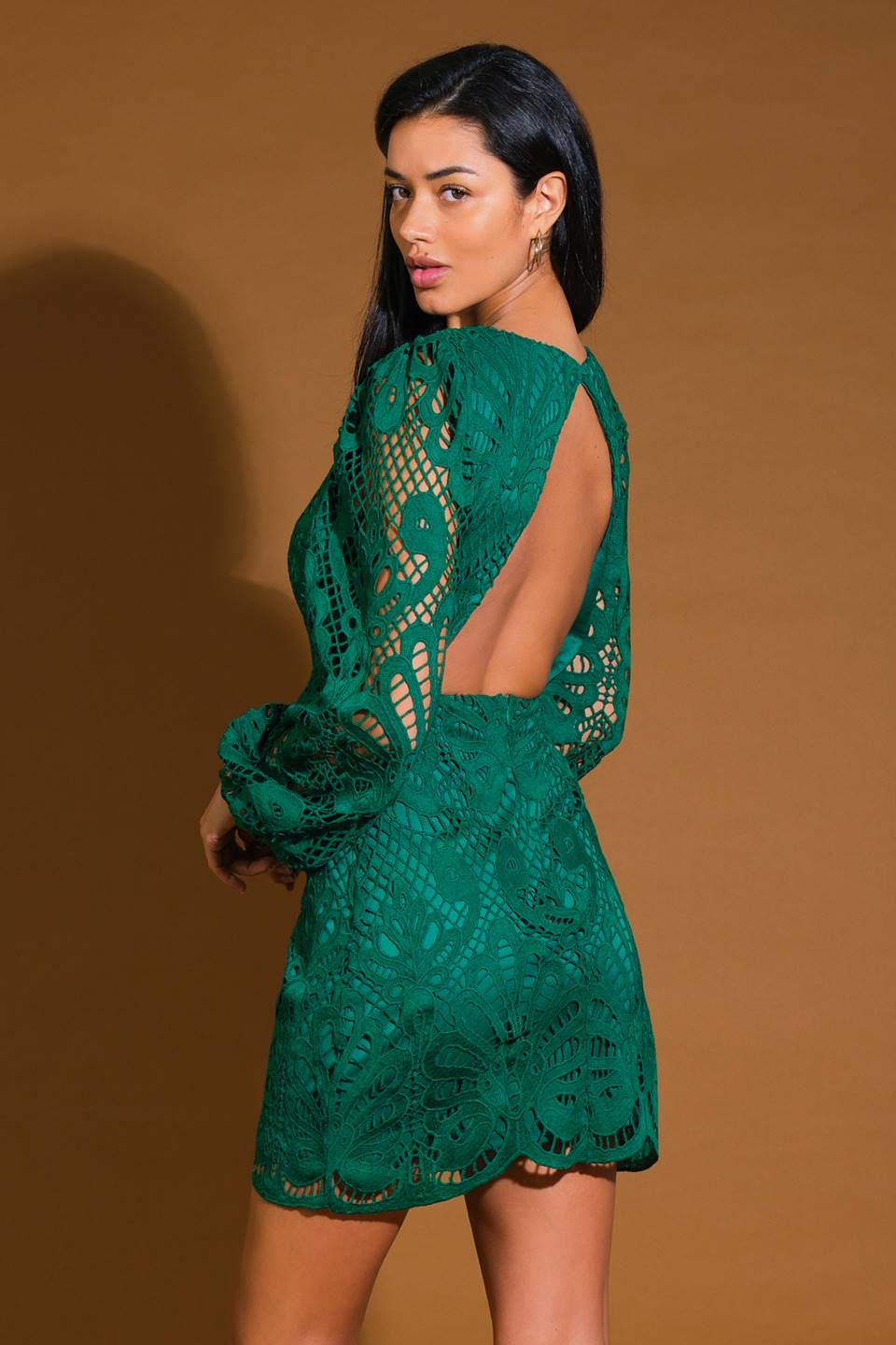 WHISPERED COMFORT WOVEN LACE MINI DRESS DAME BOHEME