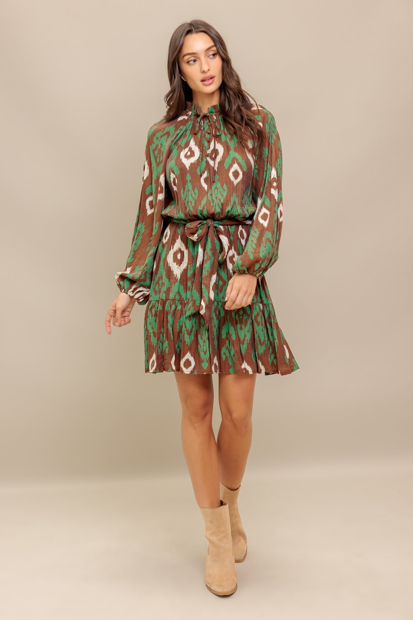 WILD TERRACOTTA WOVEN MINI DRESS DAME BOHEME