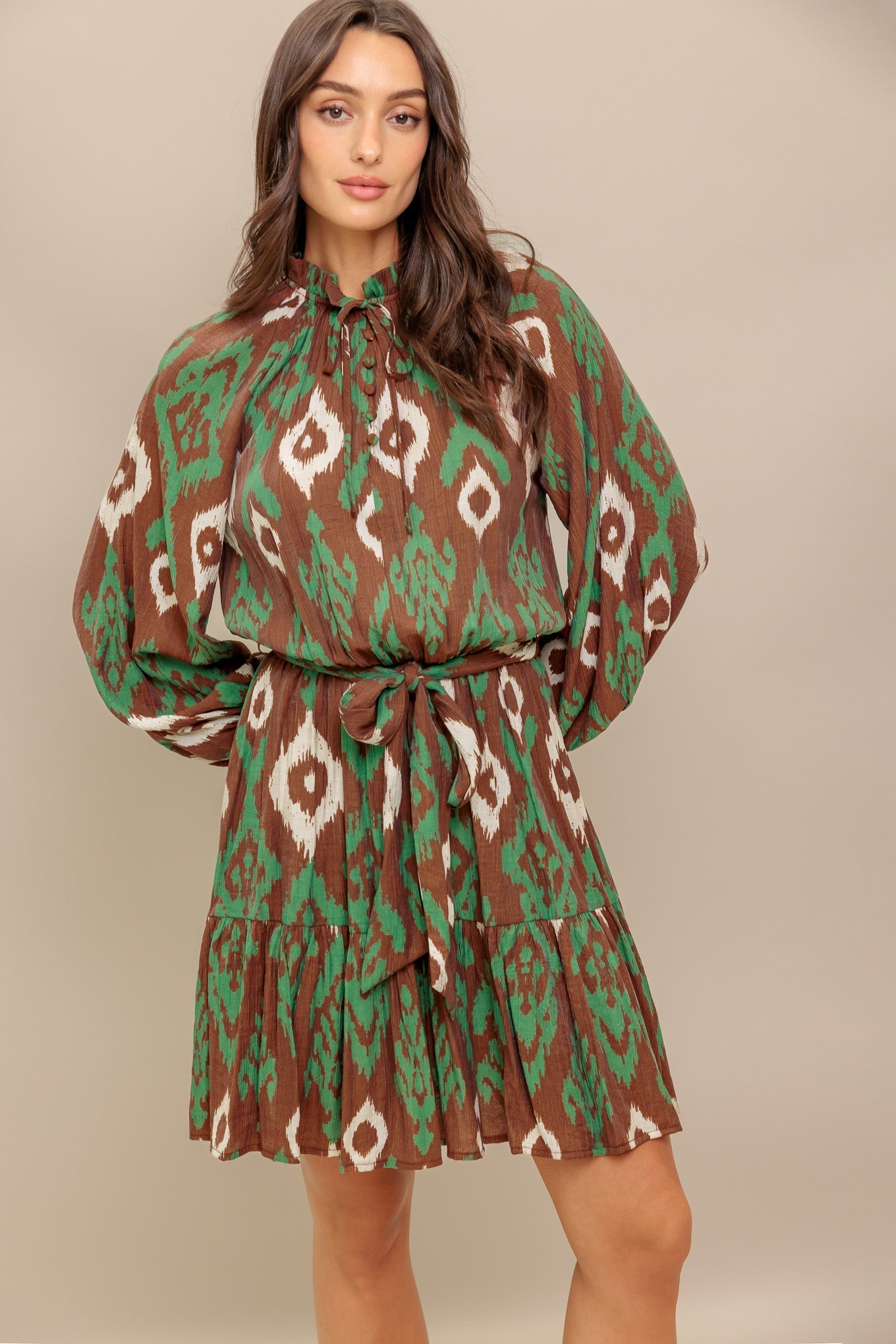 WILD TERRACOTTA WOVEN MINI DRESS DAME BOHEME