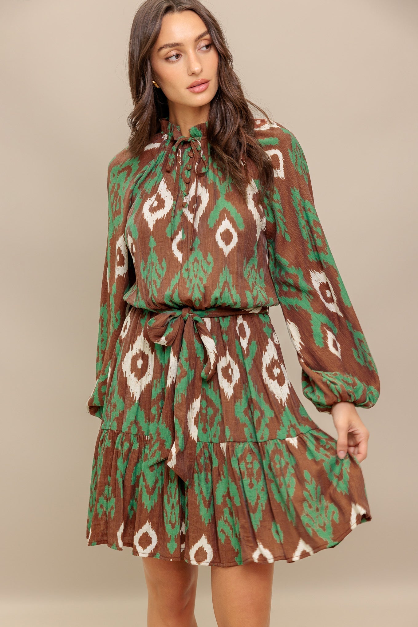 WILD TERRACOTTA WOVEN MINI DRESS DAME BOHEME