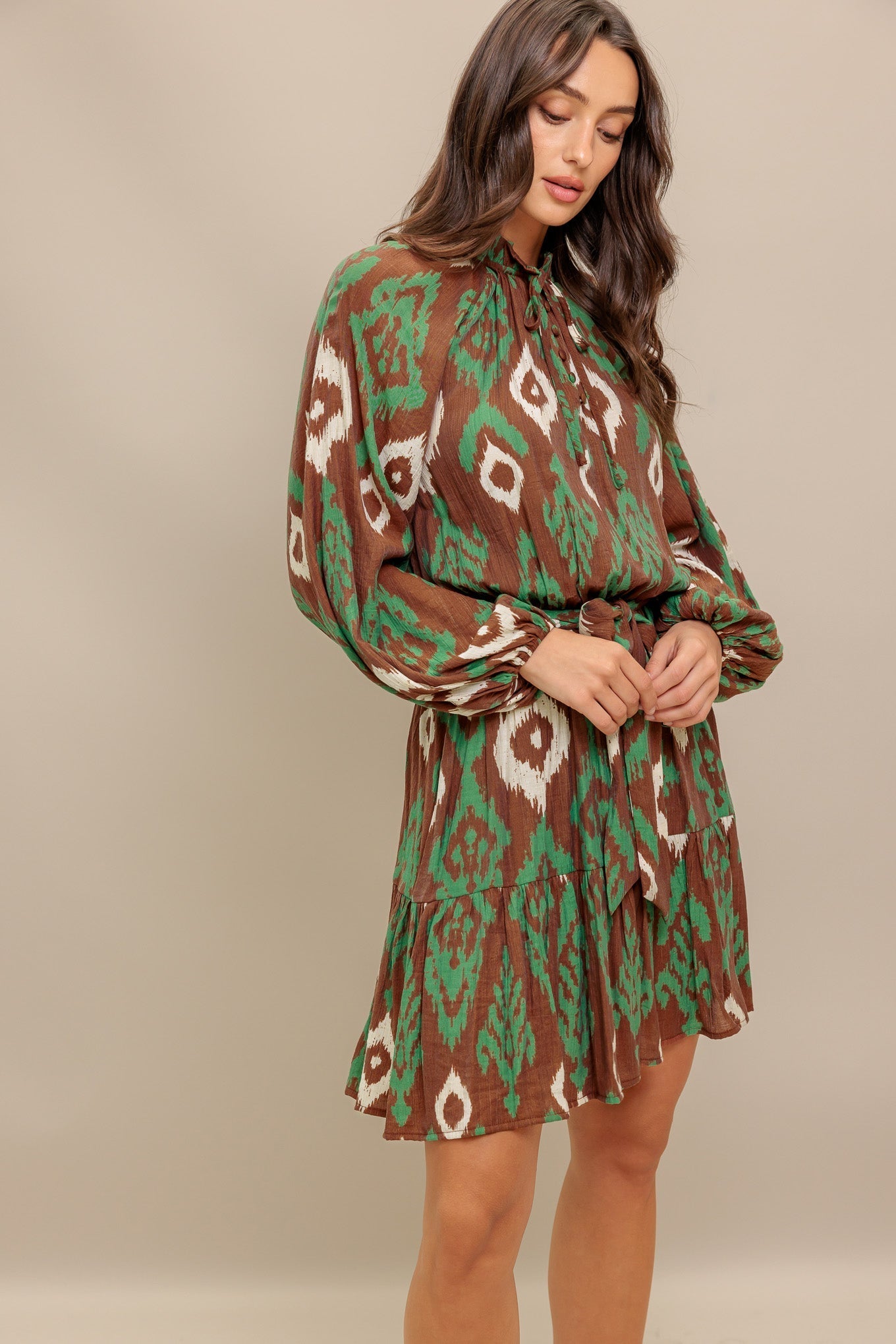 WILD TERRACOTTA WOVEN MINI DRESS DAME BOHEME