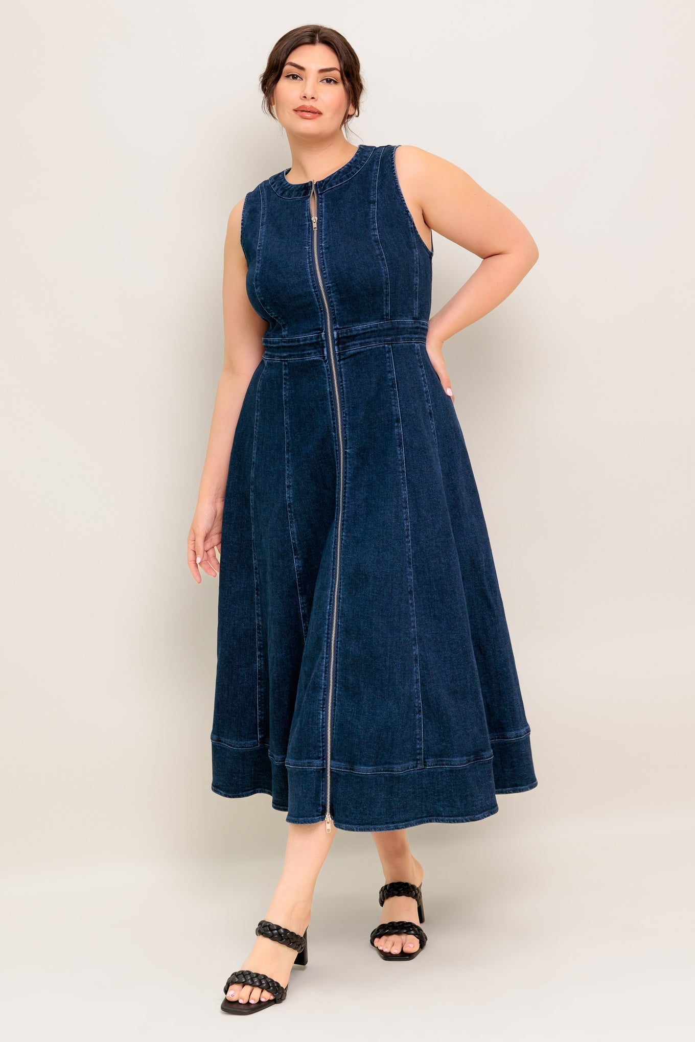 RAW BEAUTY DENIM MIDI DRESS DAME BOHEME
