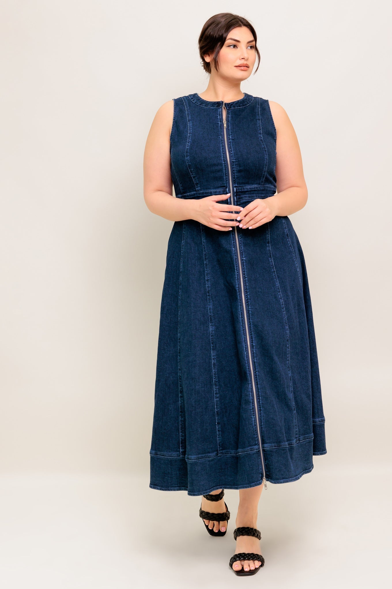 RAW BEAUTY DENIM MIDI DRESS DAME BOHEME