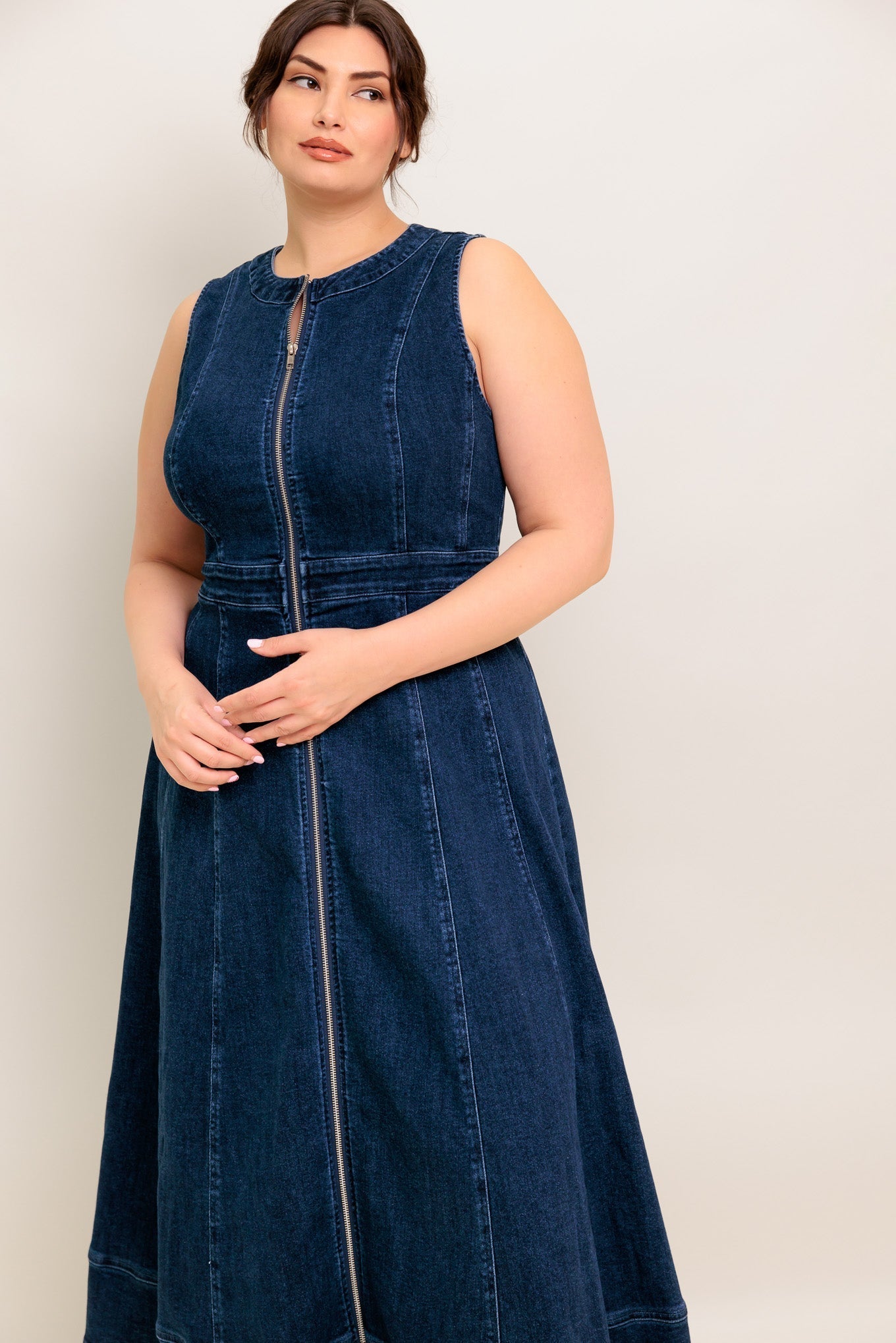 RAW BEAUTY DENIM MIDI DRESS DAME BOHEME