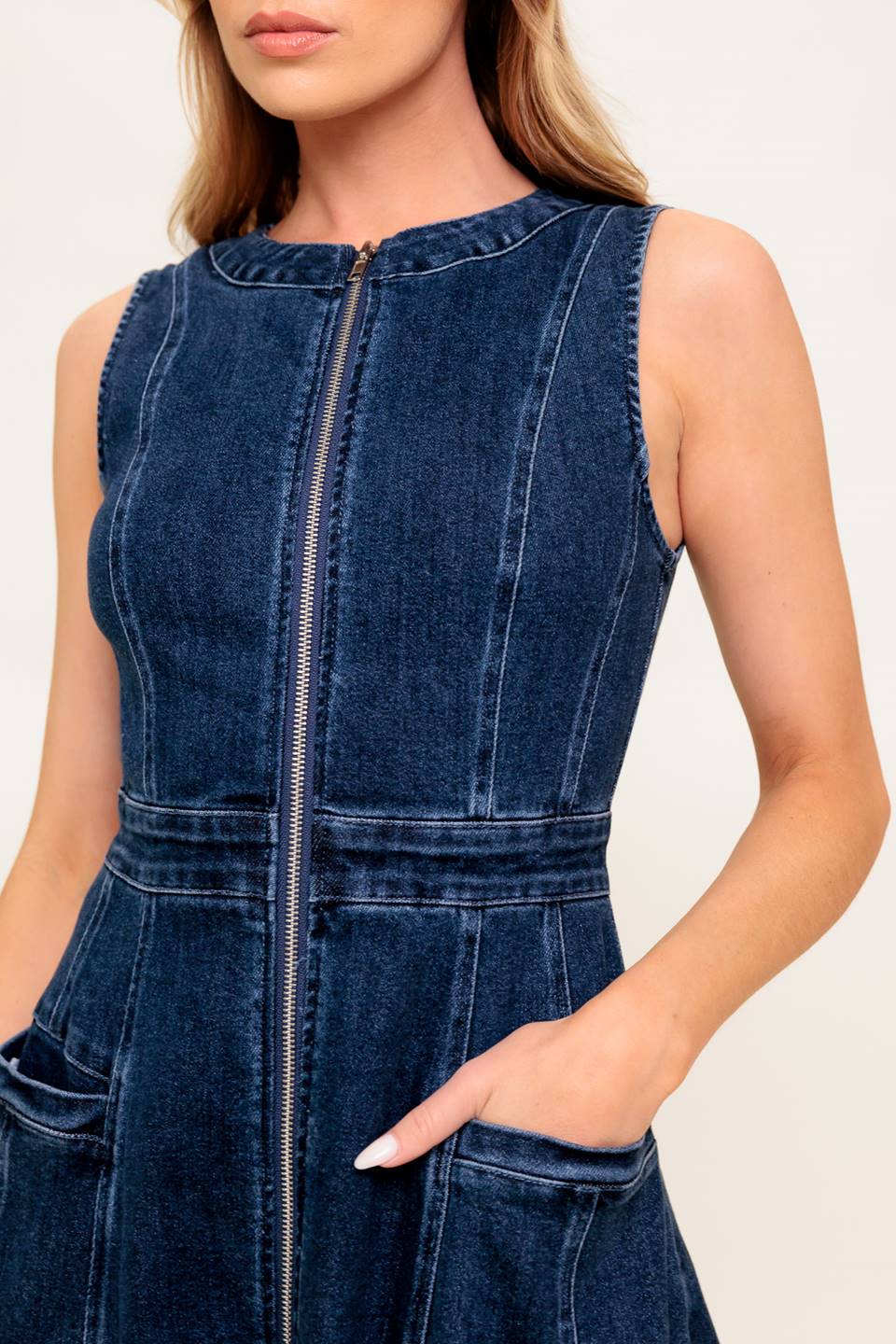 RAW BEAUTY DENIM MIDI DRESS DAME BOHEME