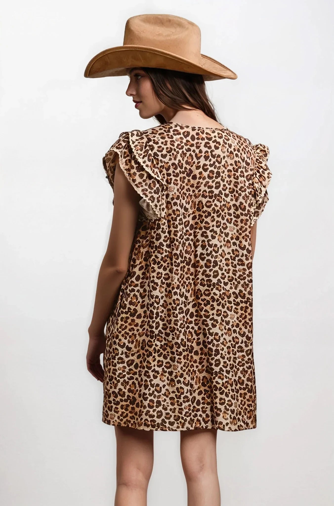 Desert Muse Leopard Ruffle Dress DAME BOHEME