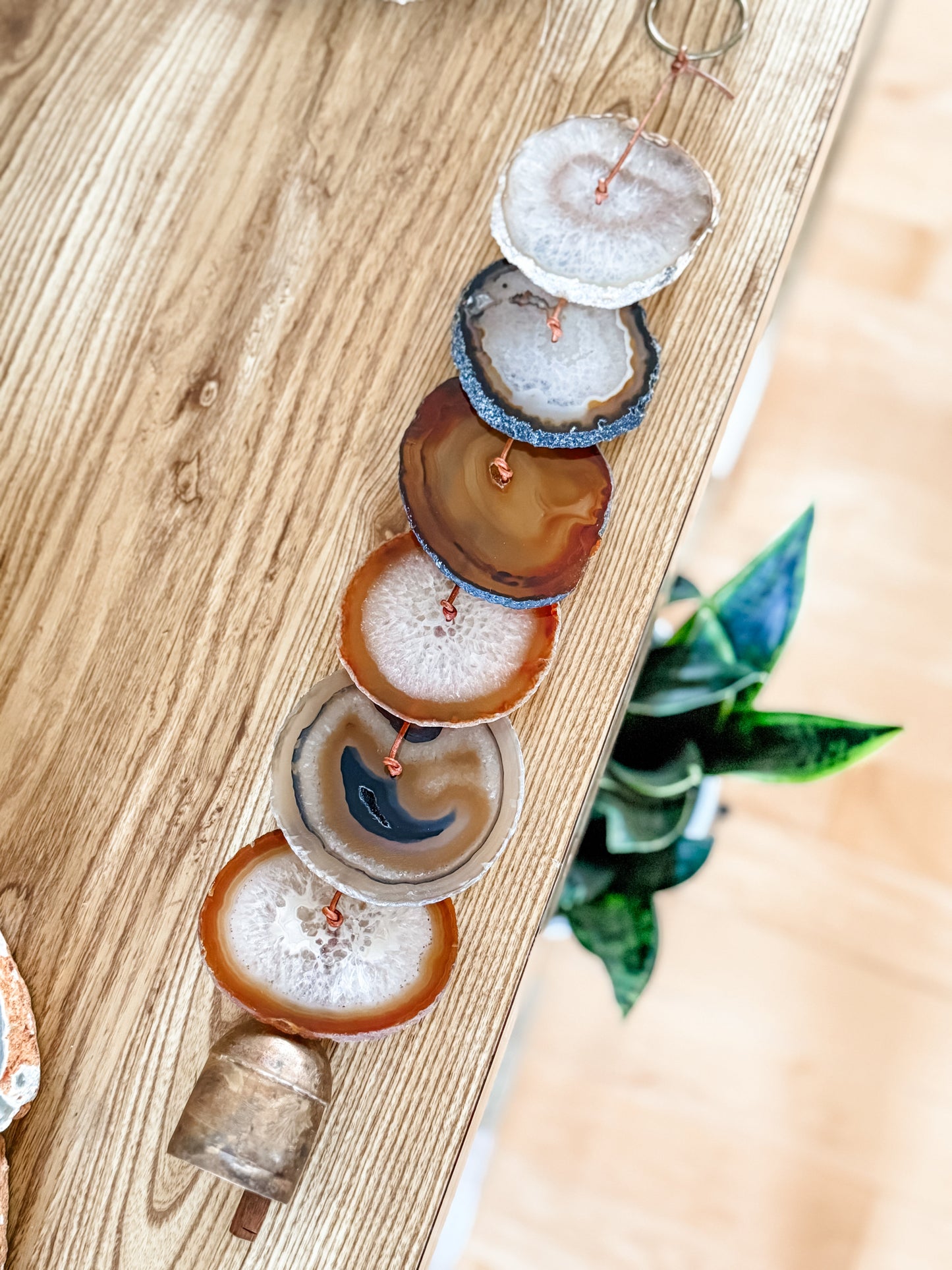 Natural Agate Gemstone Hanging for Wall or Ceiling - Carmella Design DAME BOHEME
