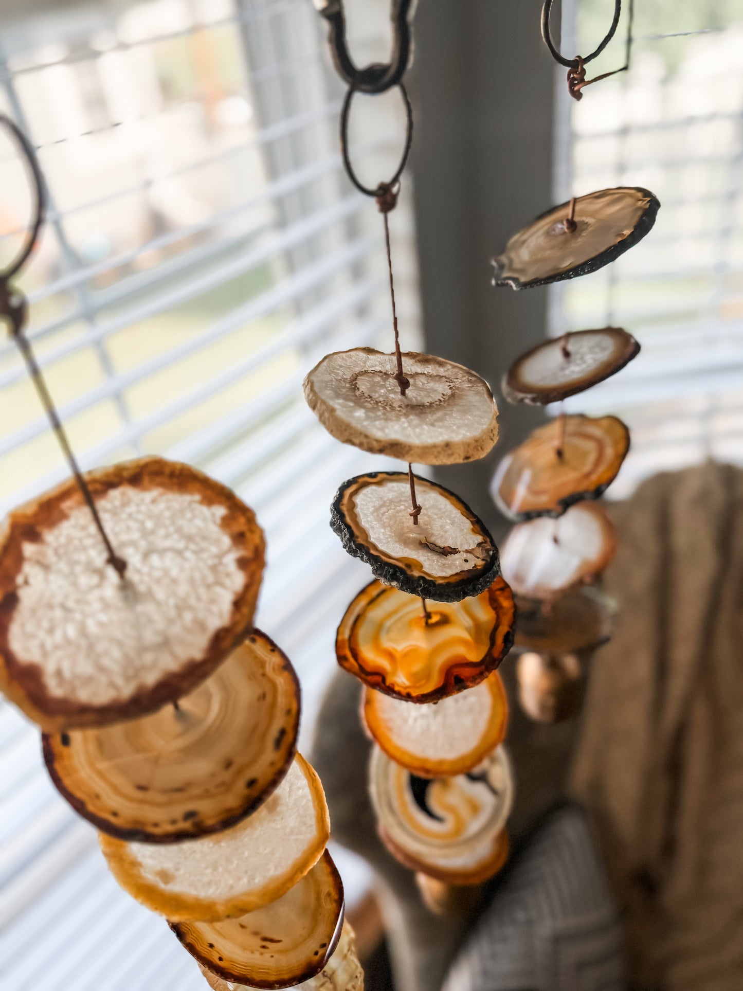 Natural Agate Gemstone Hanging for Wall or Ceiling - Carmella Design DAME BOHEME