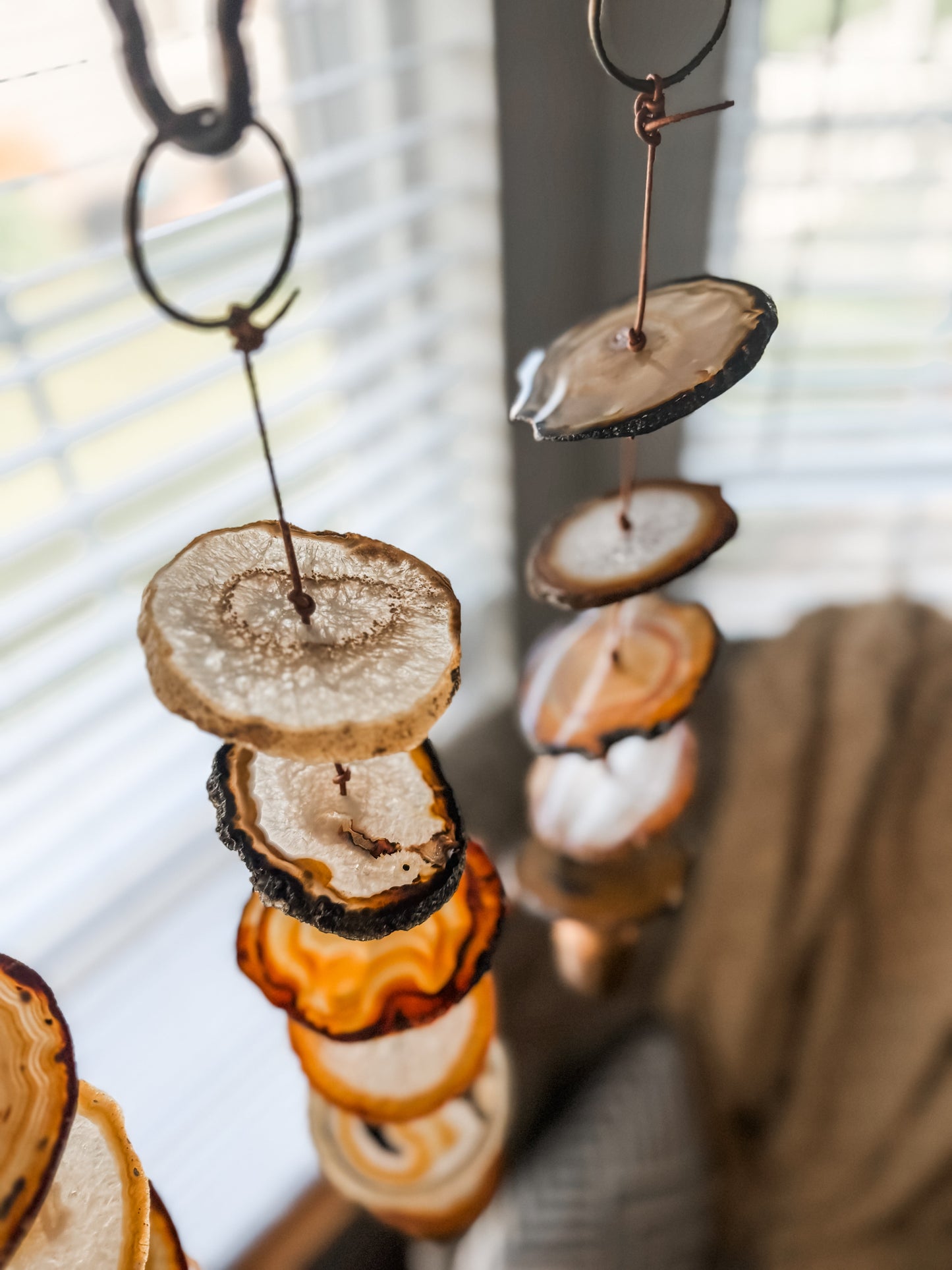 Natural Agate Gemstone Hanging for Wall or Ceiling - Carmella Design DAME BOHEME