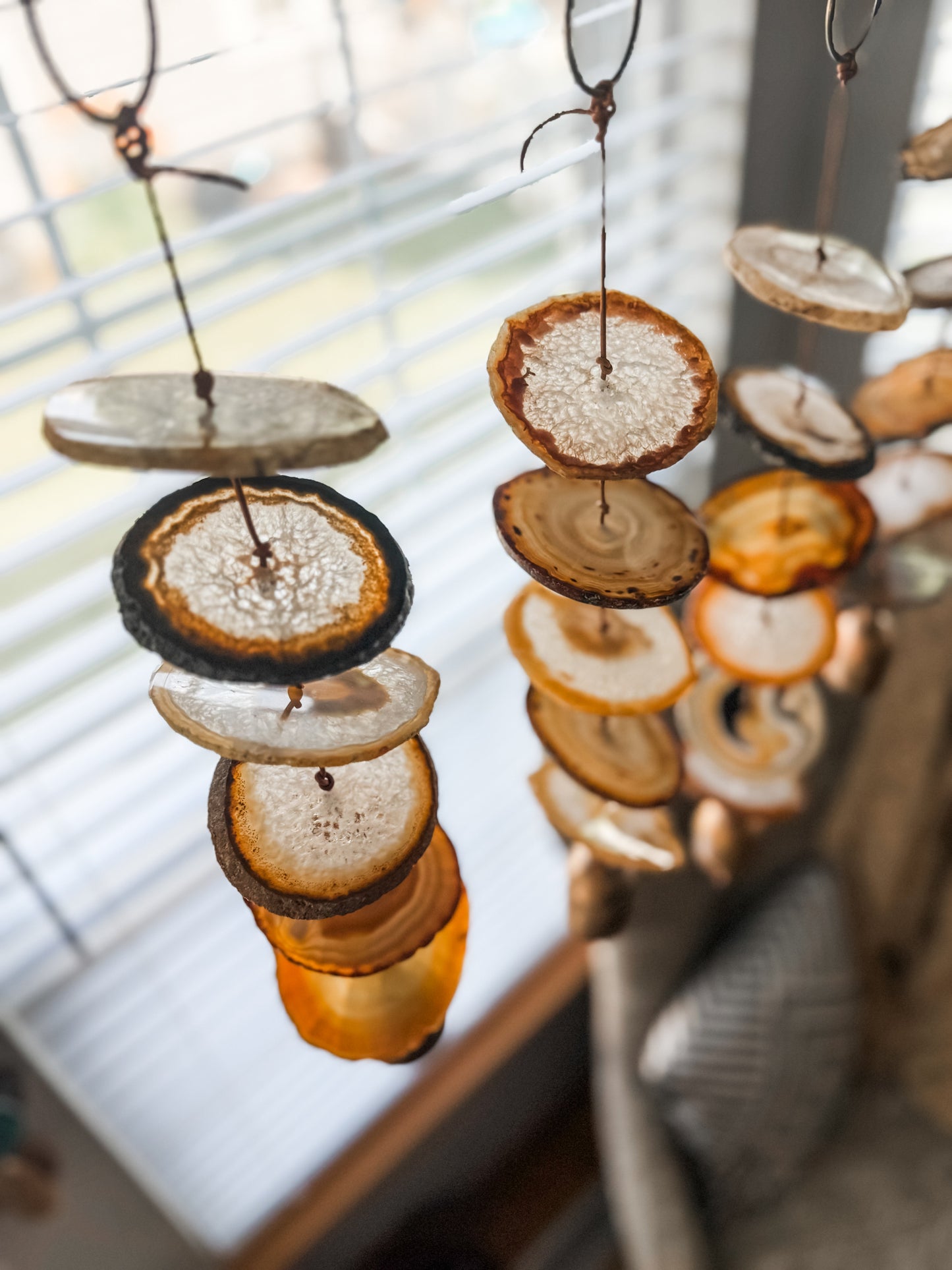 Natural Agate Gemstone Hanging for Wall or Ceiling - Carmella Design DAME BOHEME