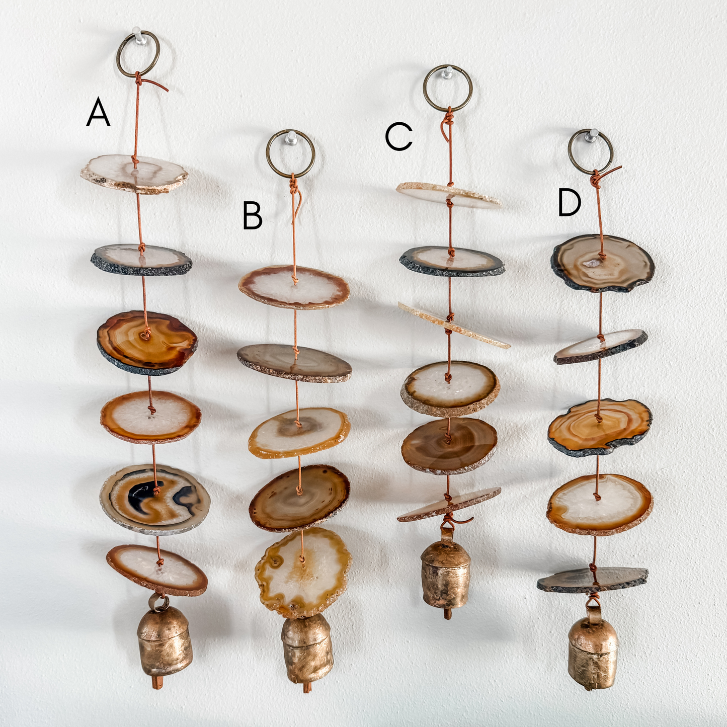 Natural Agate Gemstone Hanging for Wall or Ceiling - Carmella Design DAME BOHEME