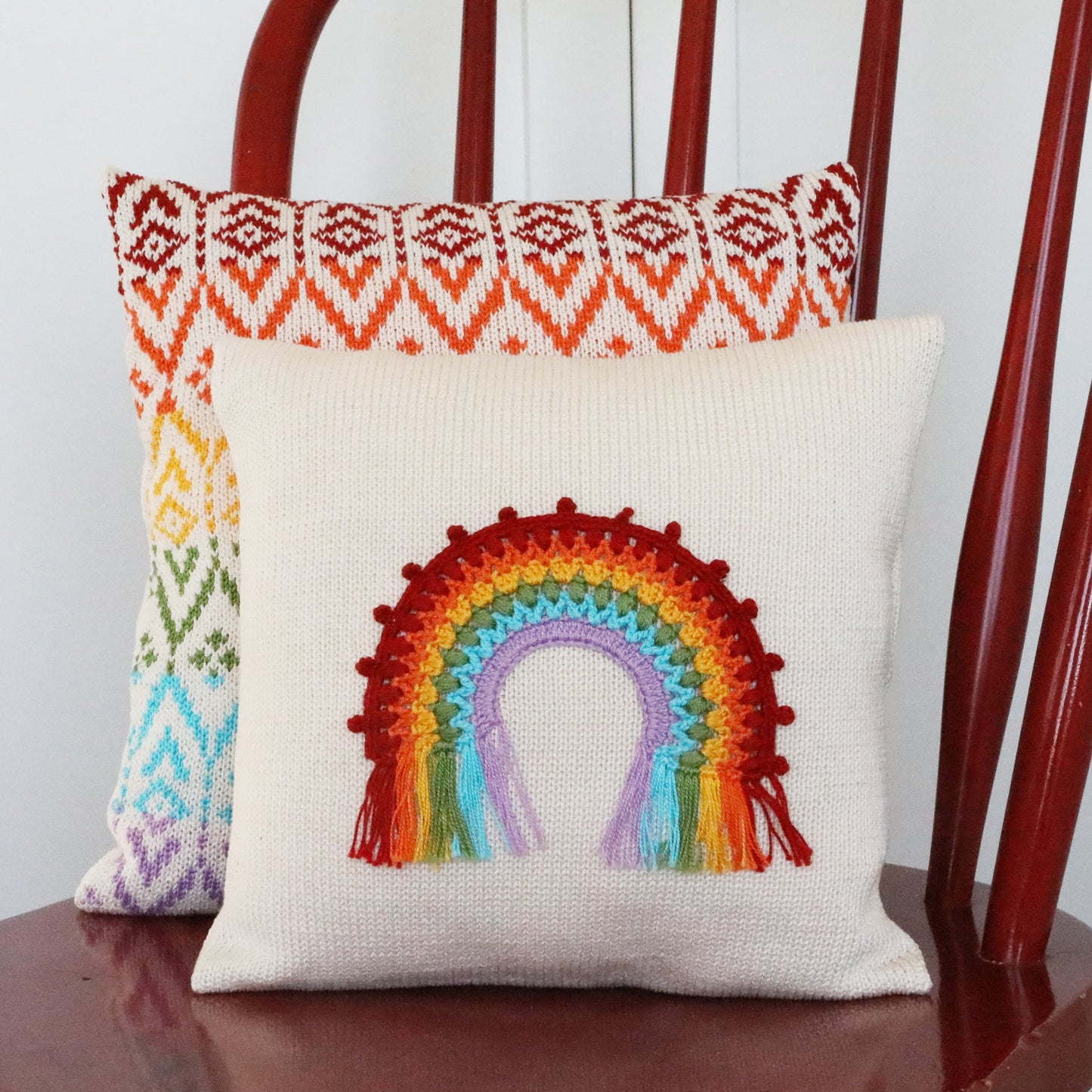 Rainbow Pattern 12" Pillow DAME BOHEME