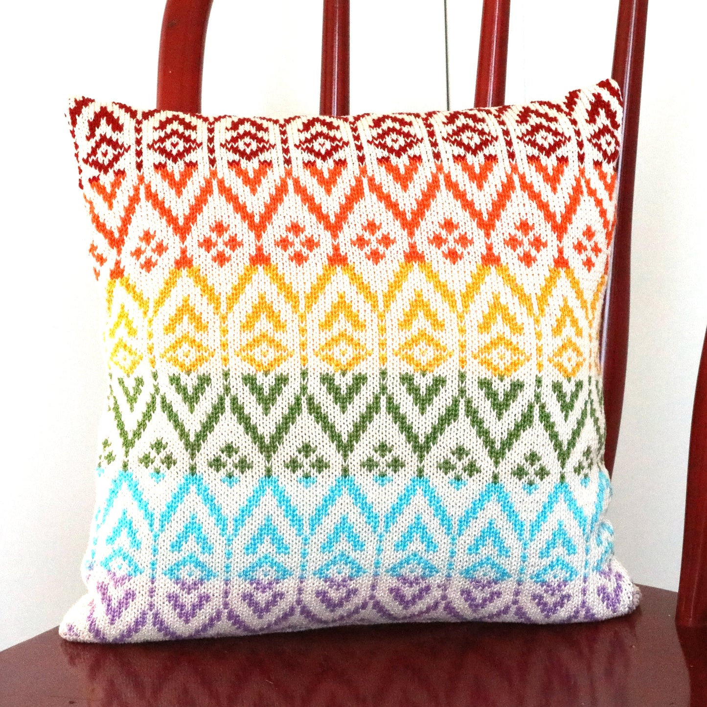 Rainbow Pattern 12" Pillow DAME BOHEME