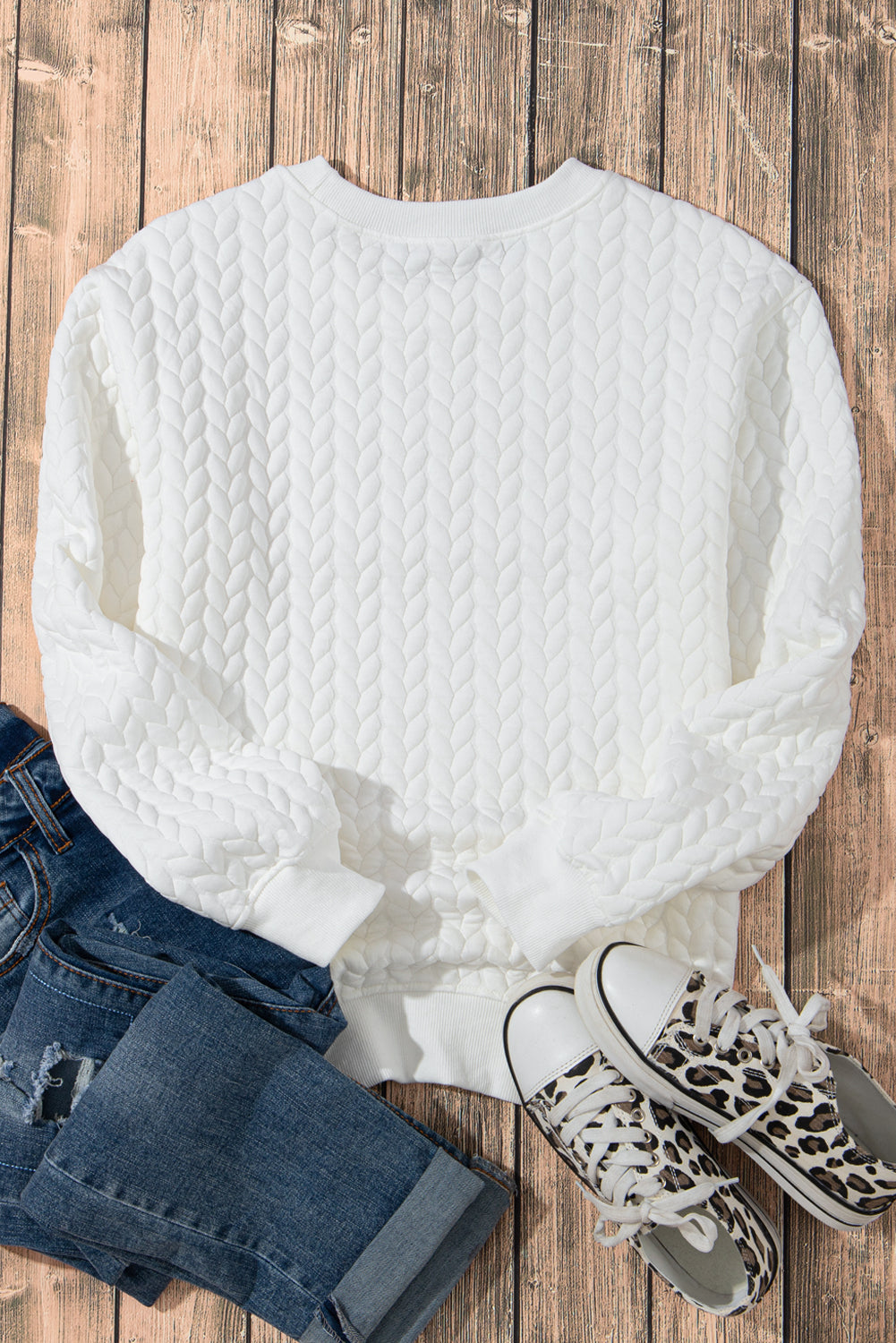 Logan XOXO Glitter Chenille Cable Knit Pullover Sweatshirt DAME BOHEME