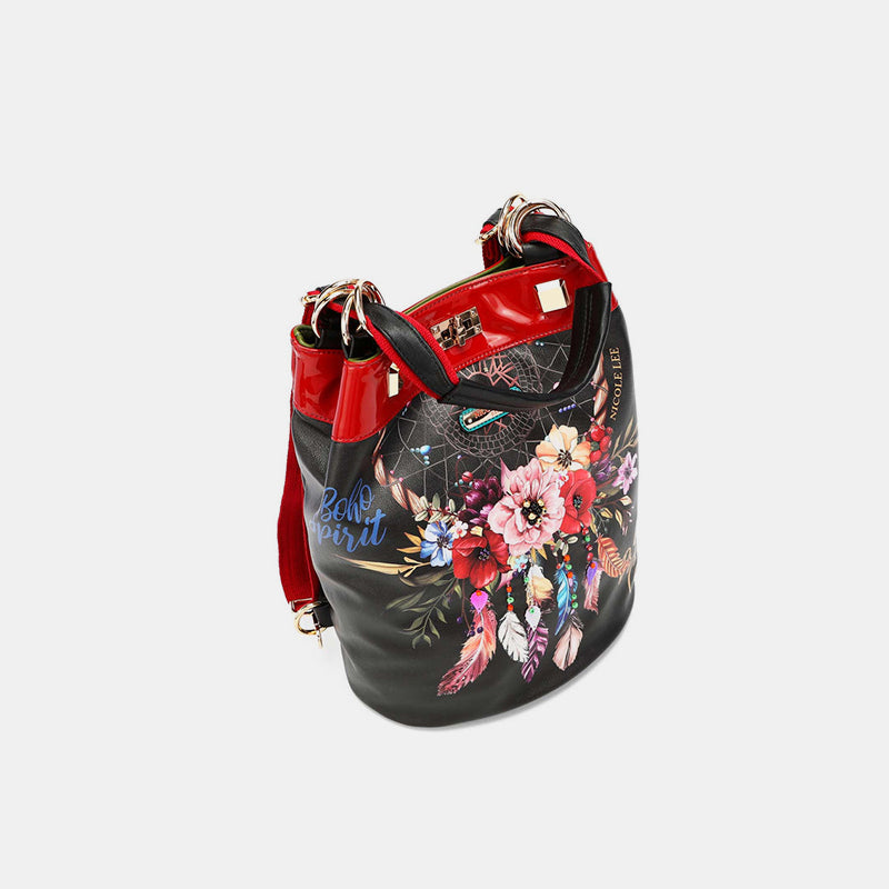 Nicole Lee USA Flower Adjustable Strap Backpack Bag Trendsi
