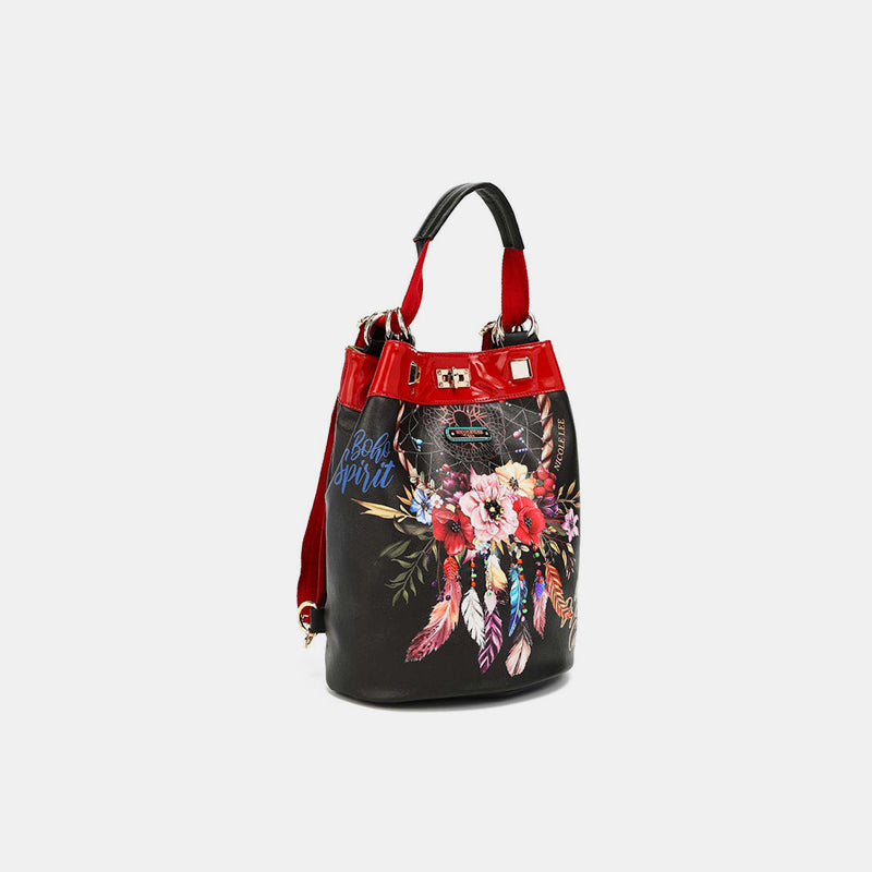 Nicole Lee USA Flower Adjustable Strap Backpack Bag Trendsi
