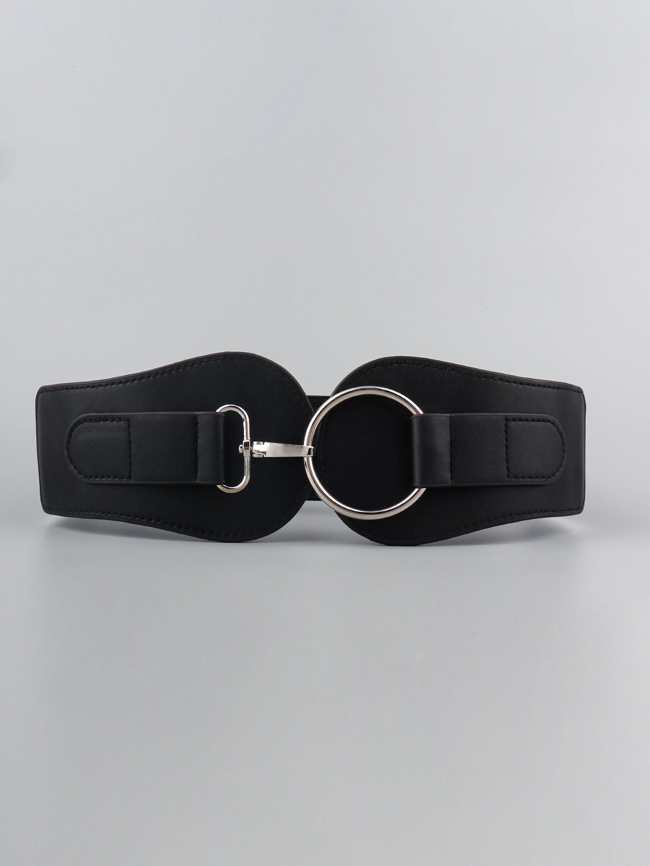Modern PU Faux Leather Elastic Wide Belt Trendsi