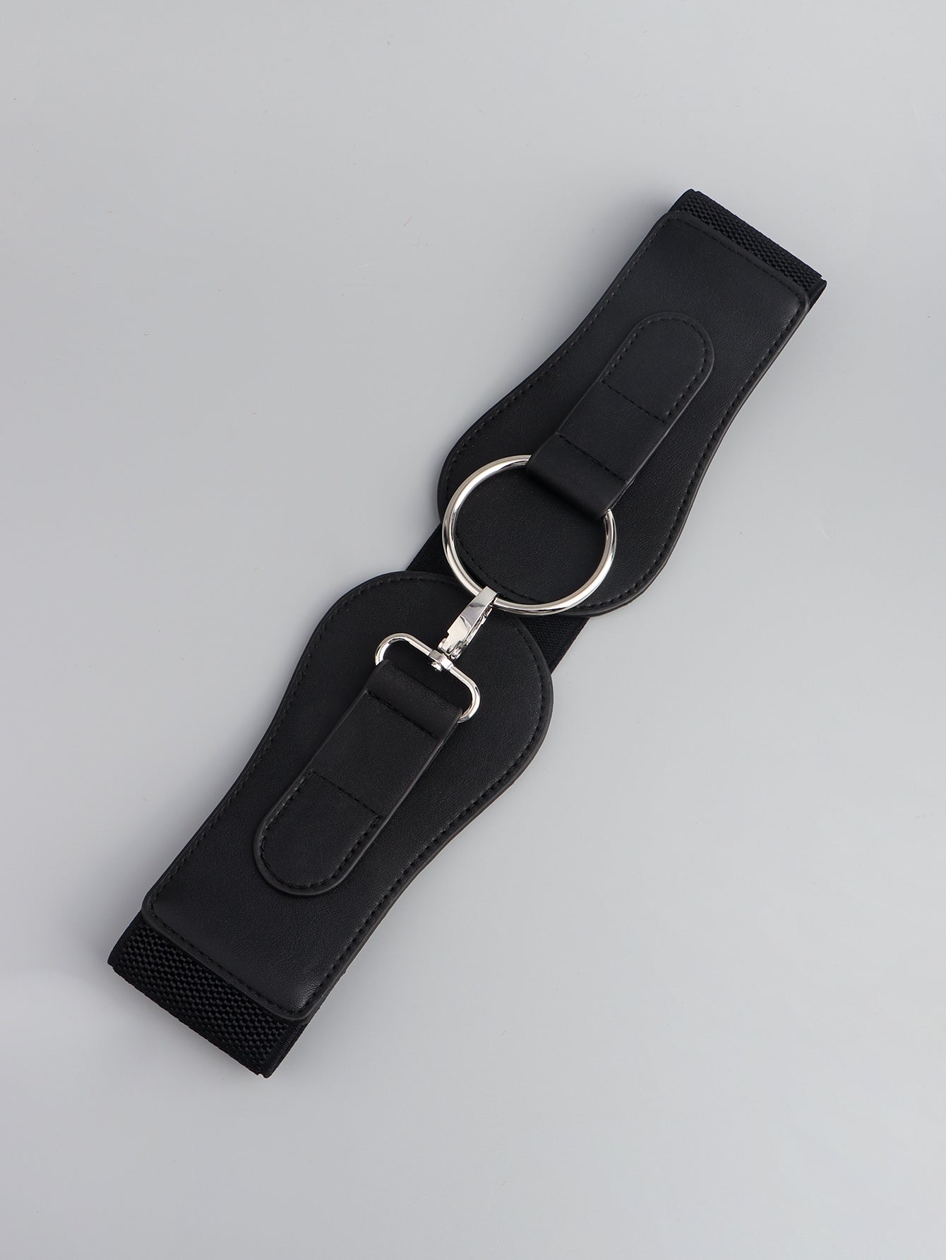 Modern PU Faux Leather Elastic Wide Belt Trendsi