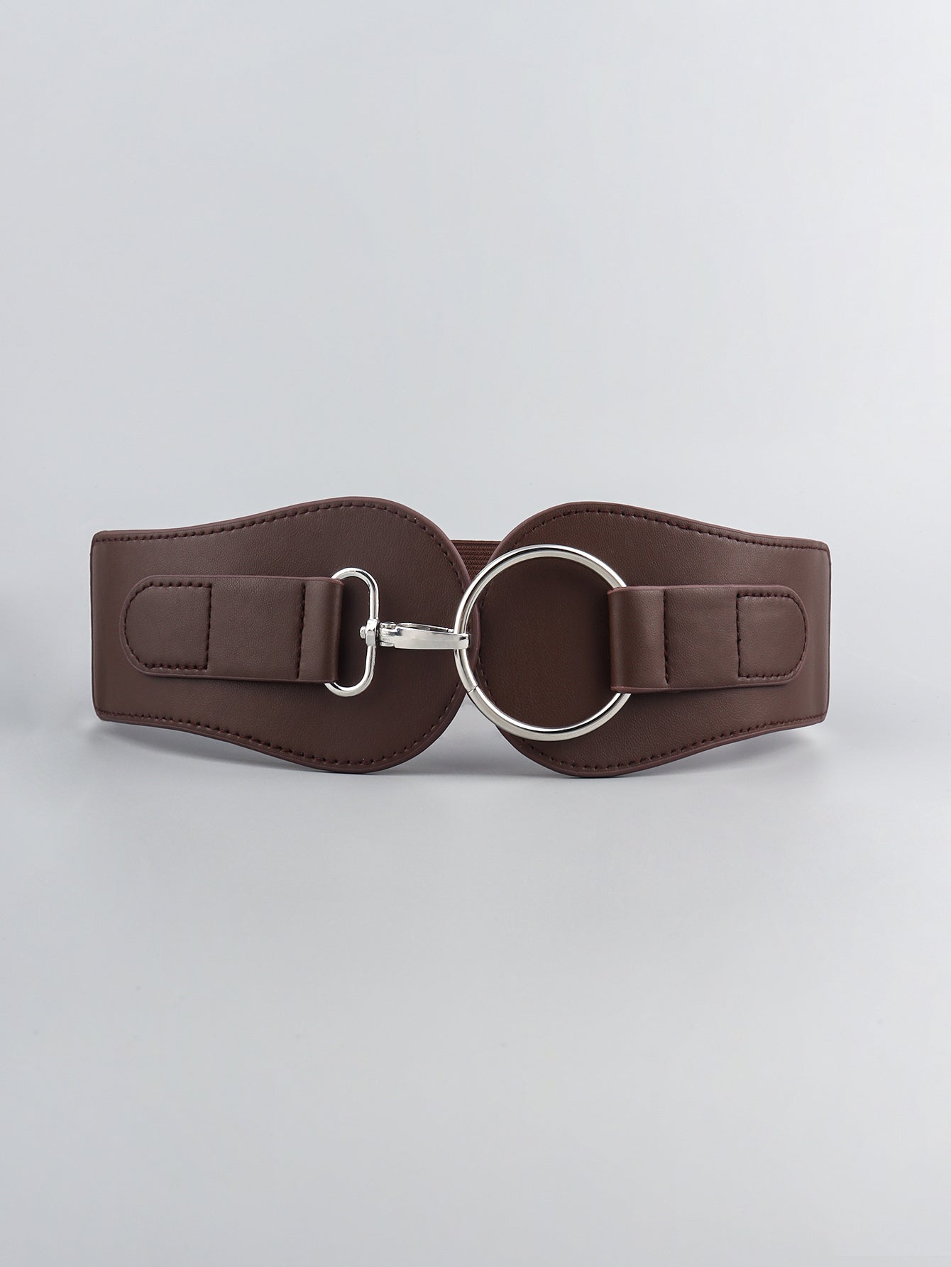 Modern PU Faux Leather Elastic Wide Belt Trendsi