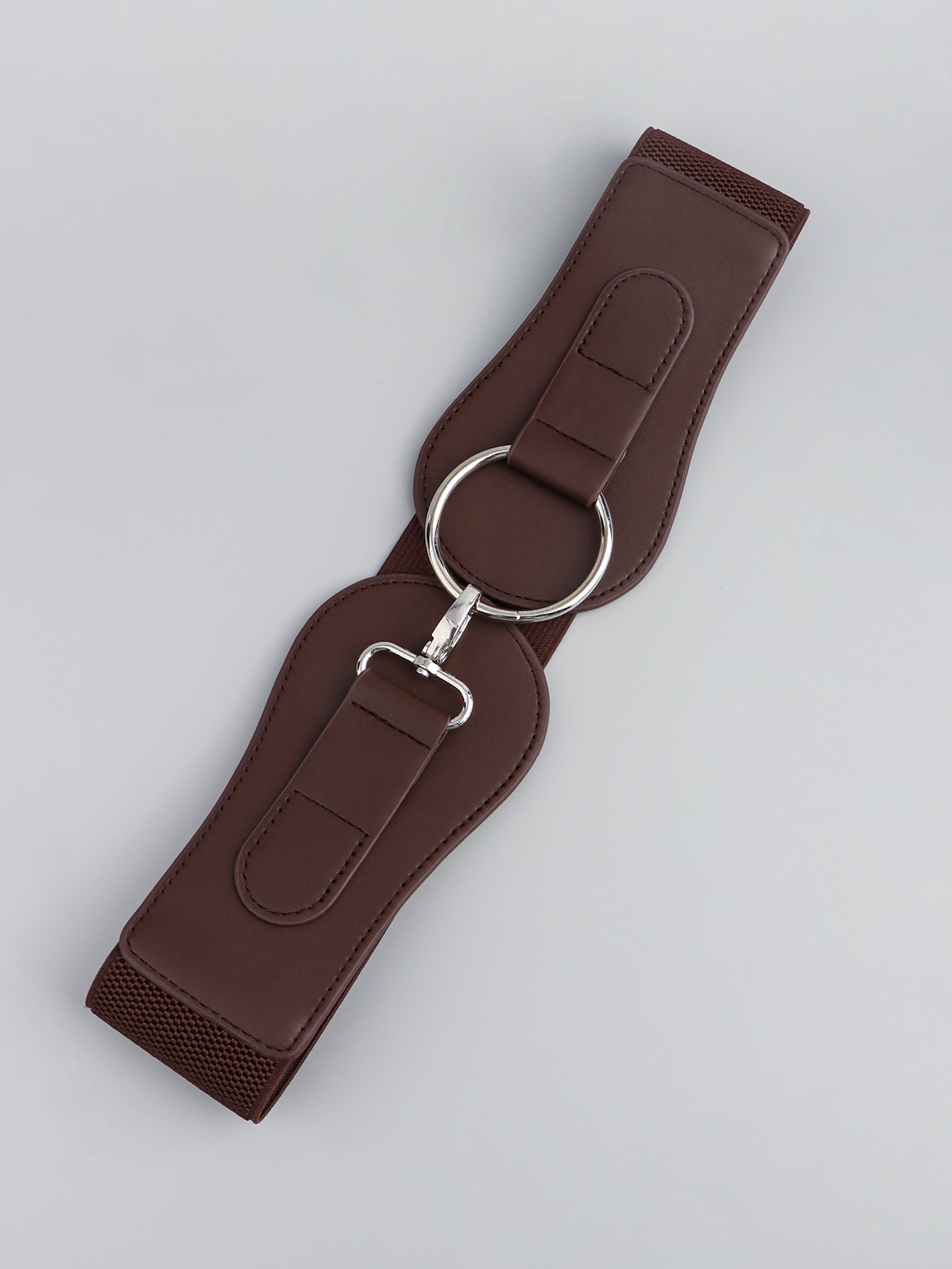 Modern PU Faux Leather Elastic Wide Belt Trendsi