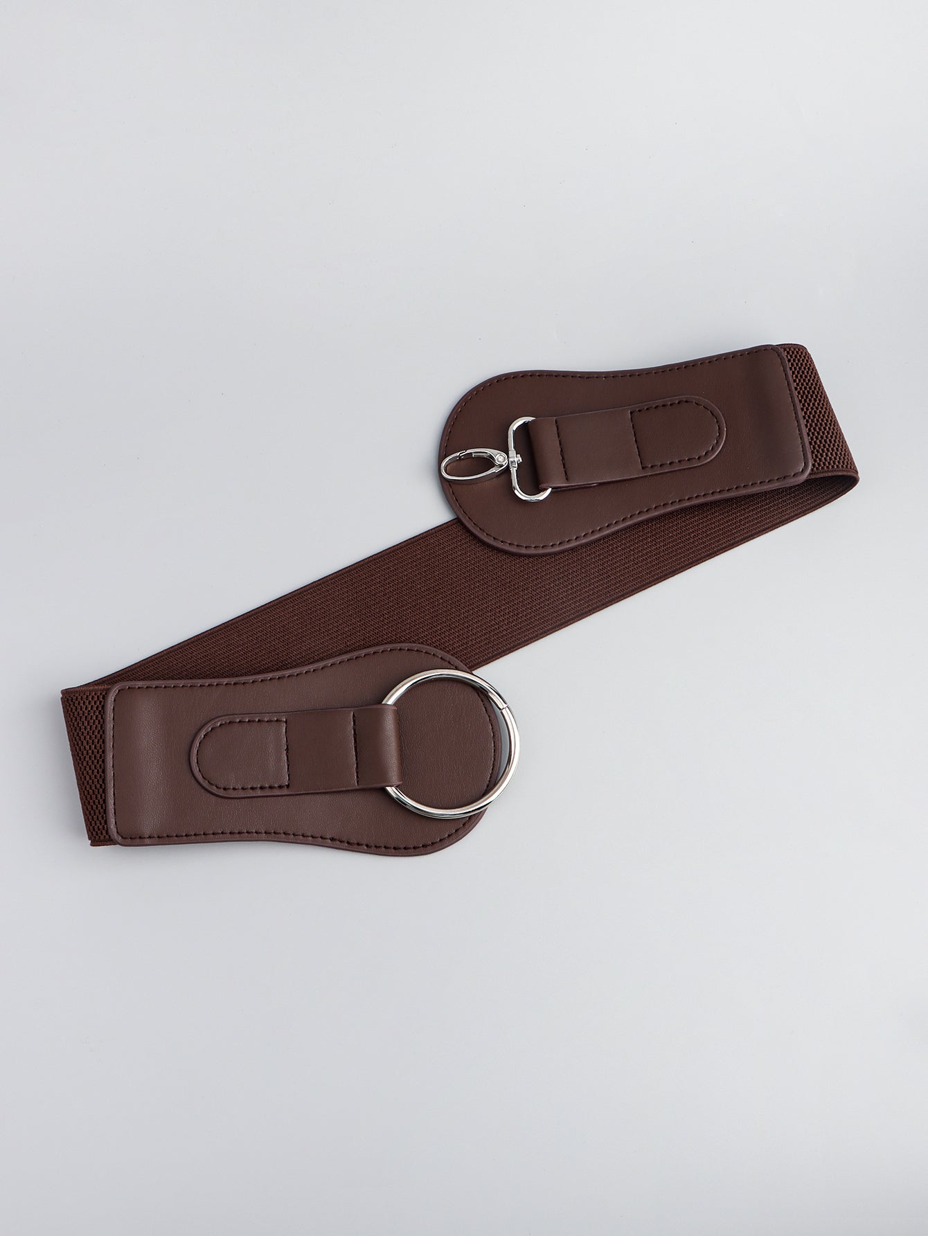 Modern PU Faux Leather Elastic Wide Belt Trendsi