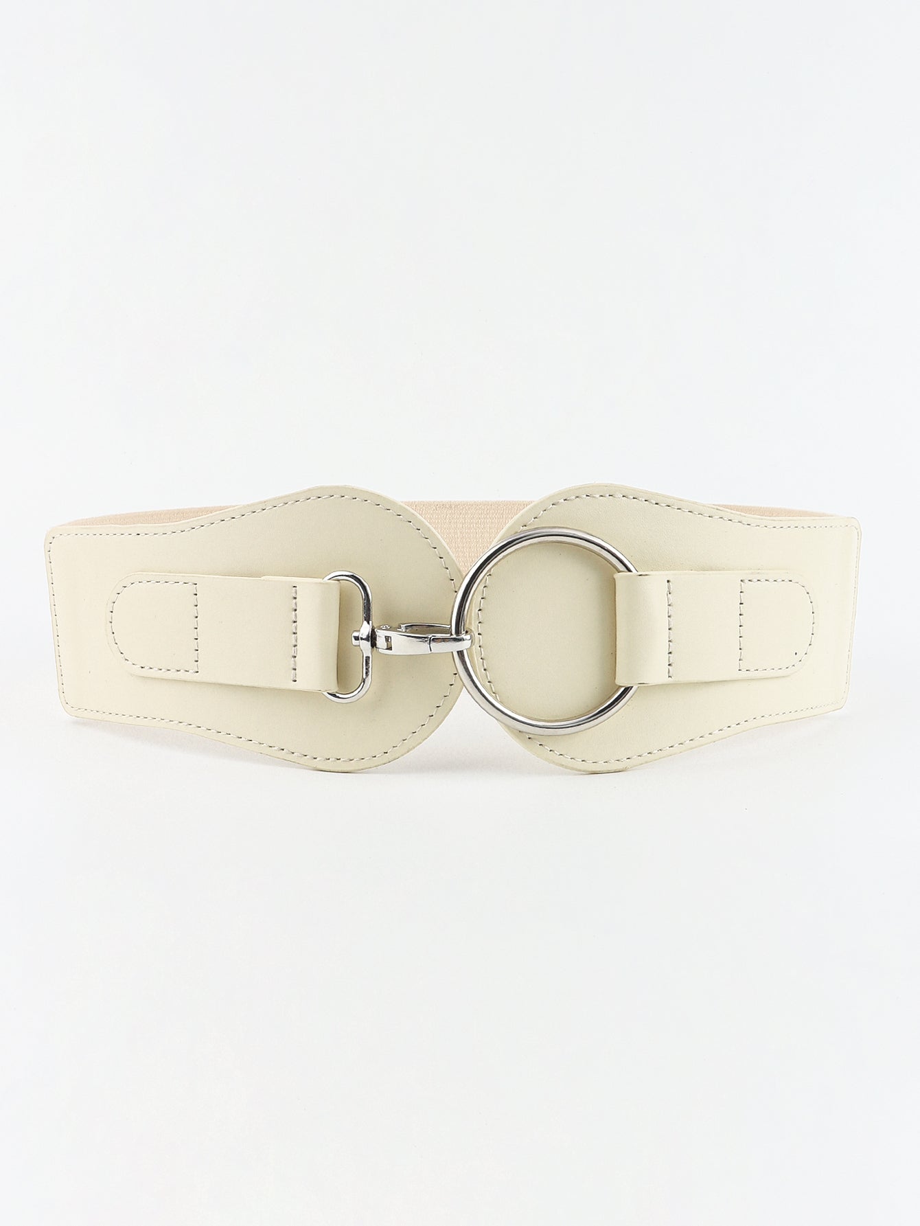 Modern PU Faux Leather Elastic Wide Belt Trendsi