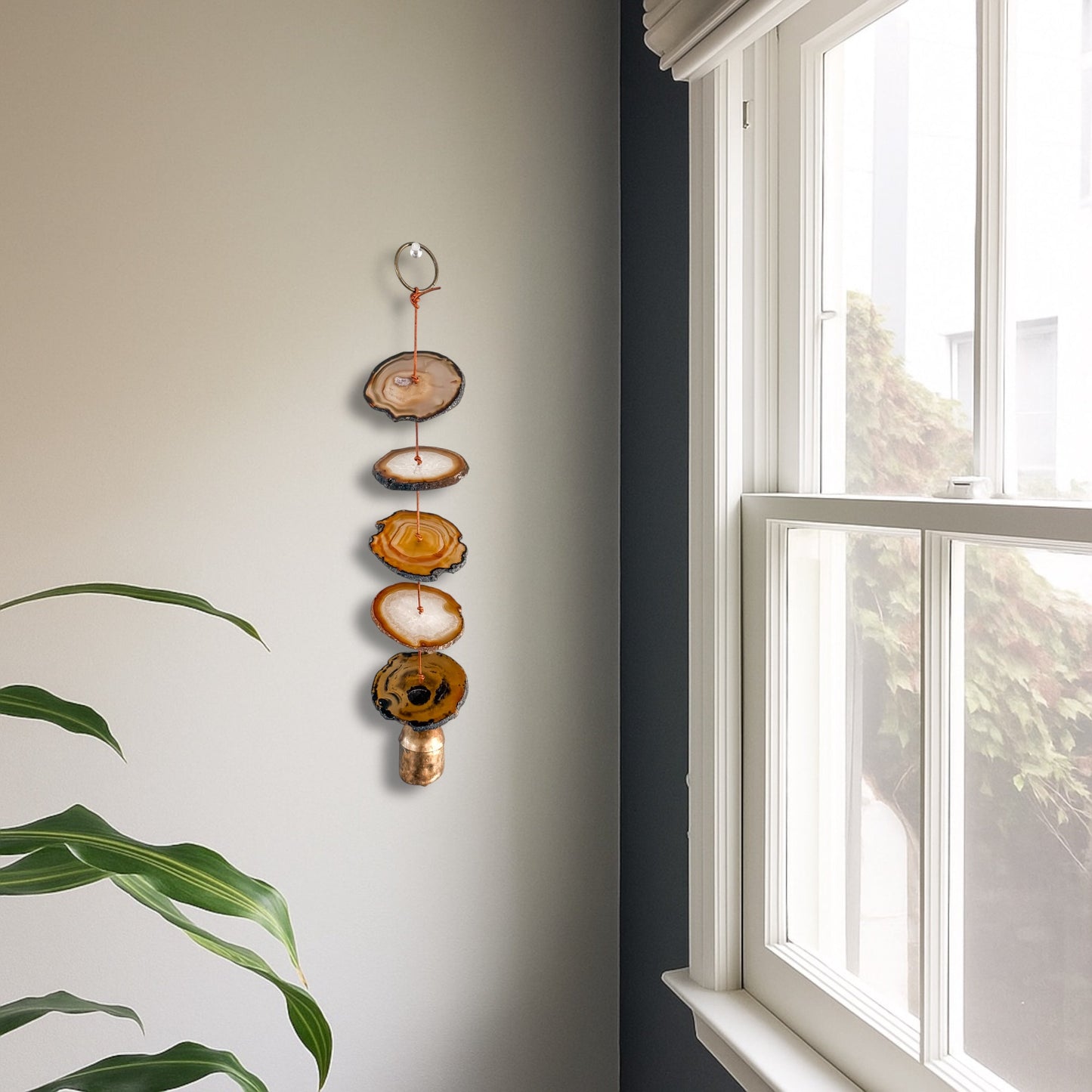 Natural Agate Gemstone Hanging for Wall or Ceiling - Carmella Design DAME BOHEME