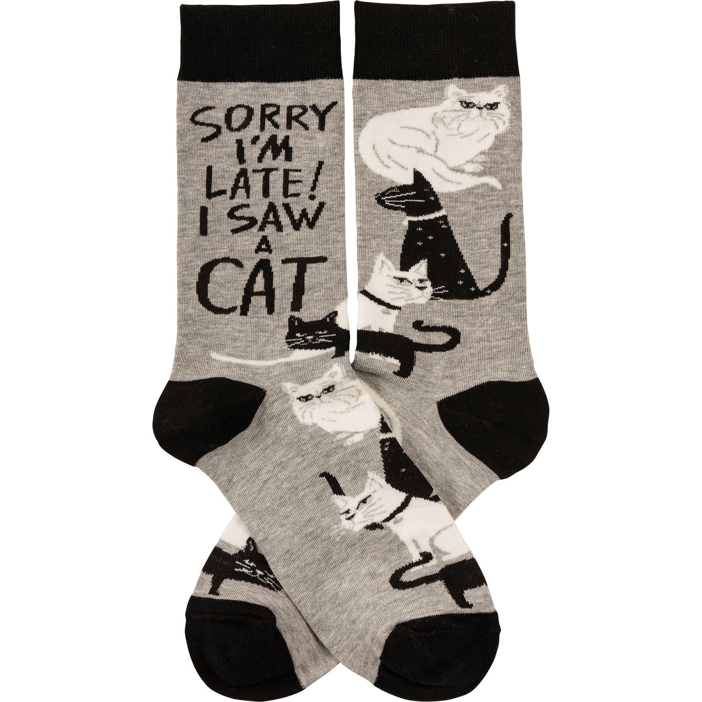 Sorry I'm Late I Saw A Cat Woven Socks DAME BOHEME