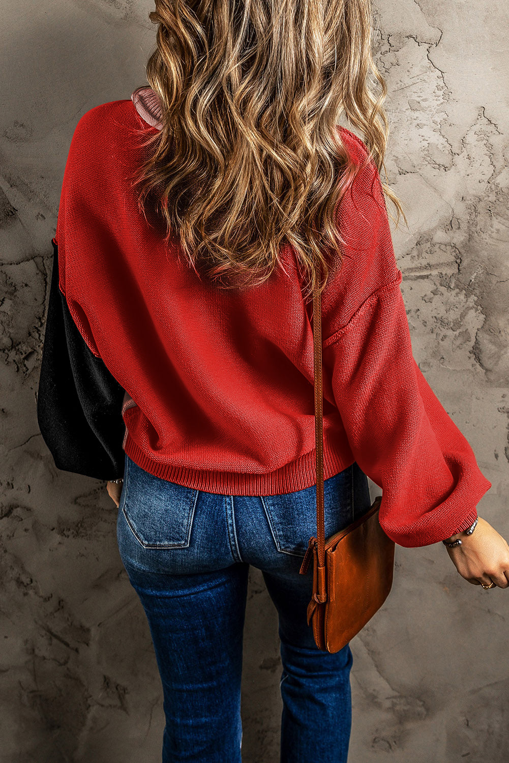 Aspen Bishop Sleeve Ribbed Trim Sweater DAME BOHEME