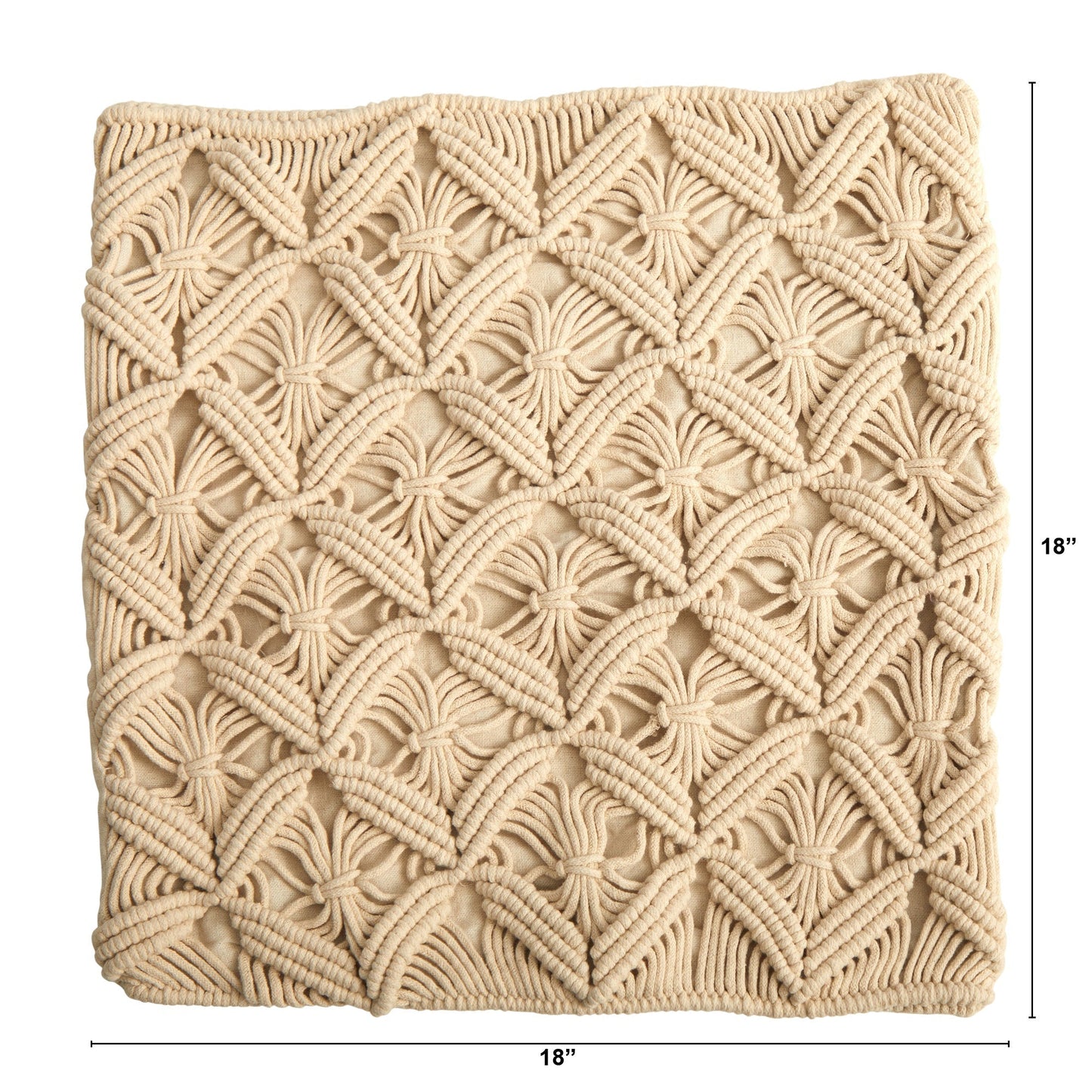 18” Boho Diamond Woven Macrame Decorative Pillow Cover DAME BOHEME