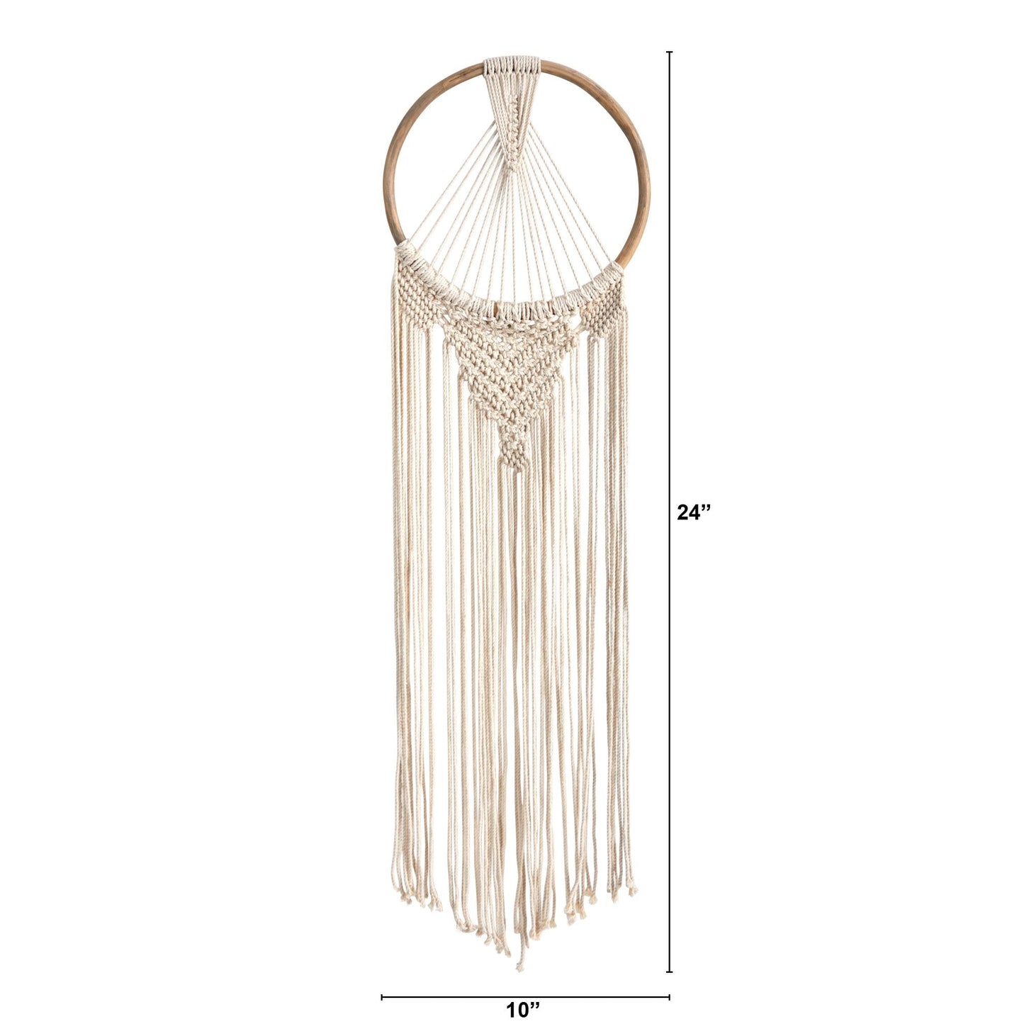 24” x 10” Handmade Bohemian Macrame Dreamcatcher Wall Hanging Decor DAME BOHEME