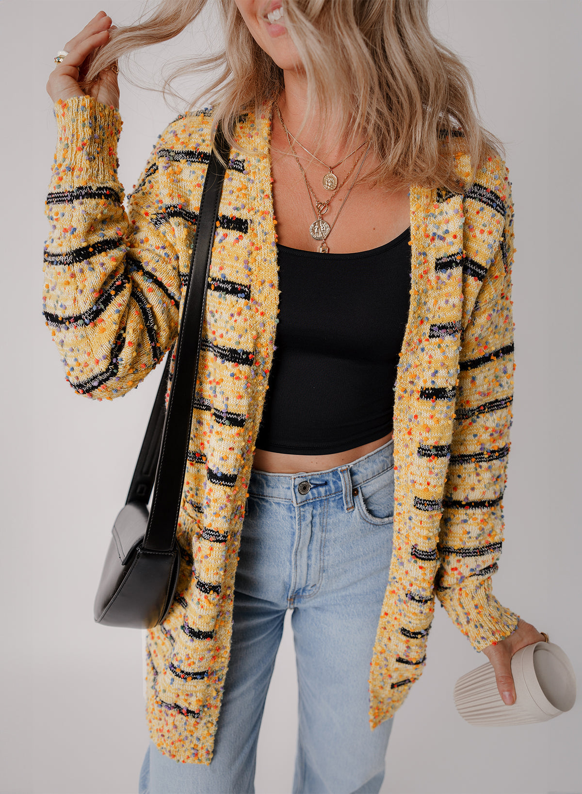 Morgan Pom Pom Knit Cardigan DAME BOHEME
