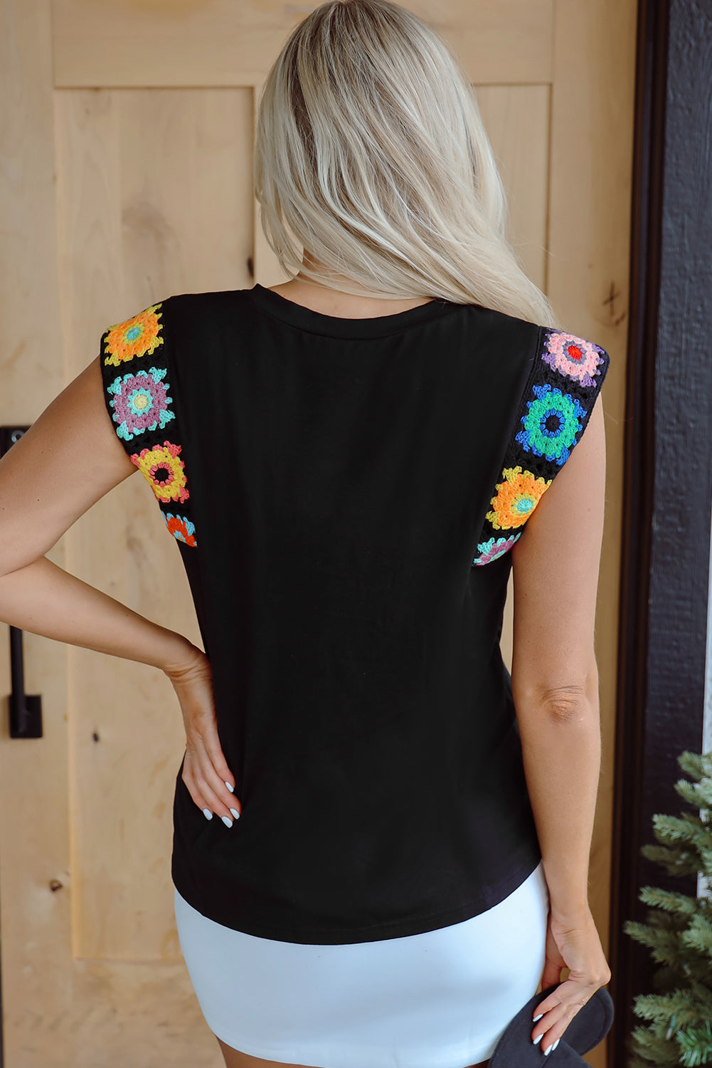 Kelly Floral Crochet Casual Tank TopĀ DAME BOHEME