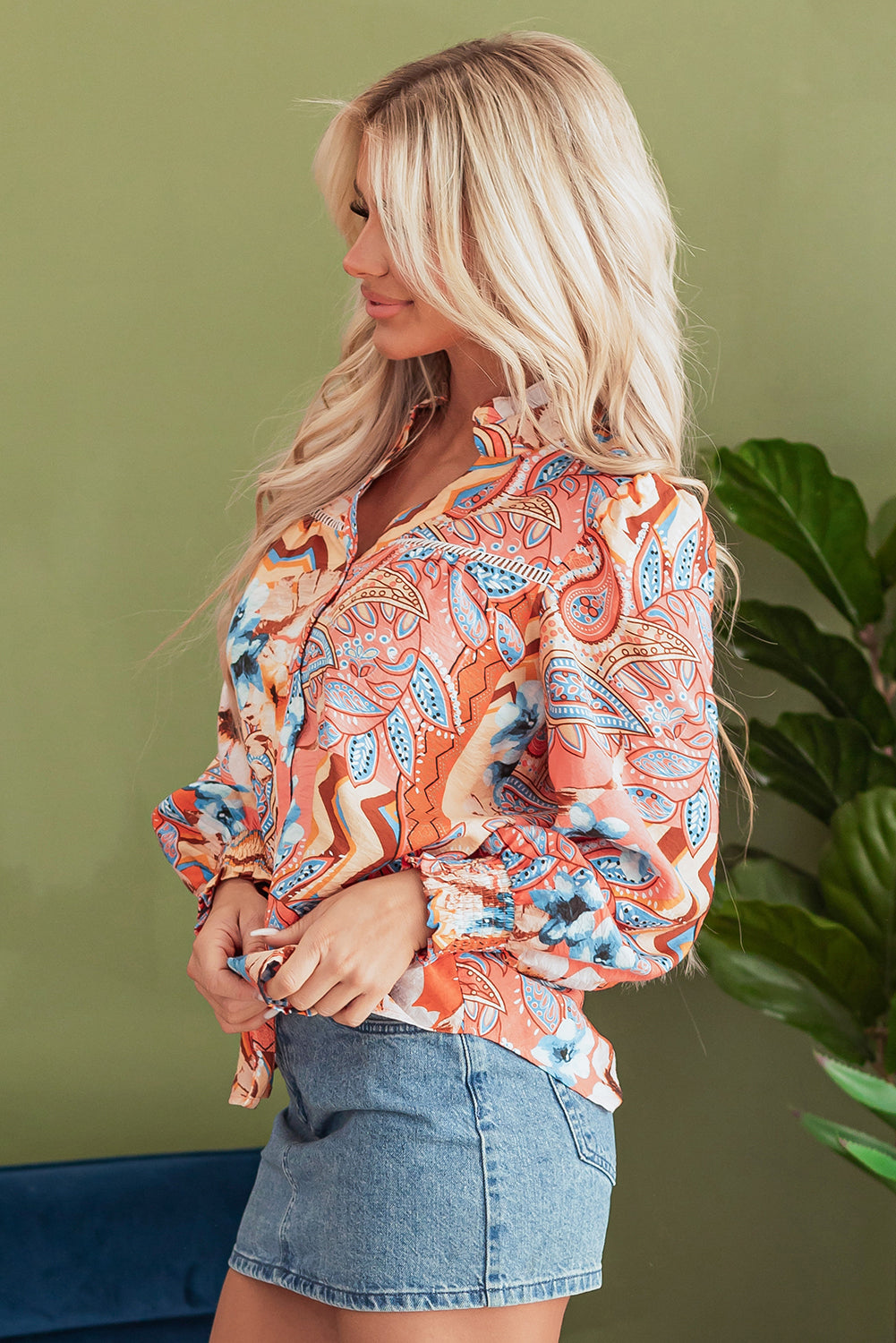 Leighton Floral Buttoned Loose Shirt DAME BOHEME