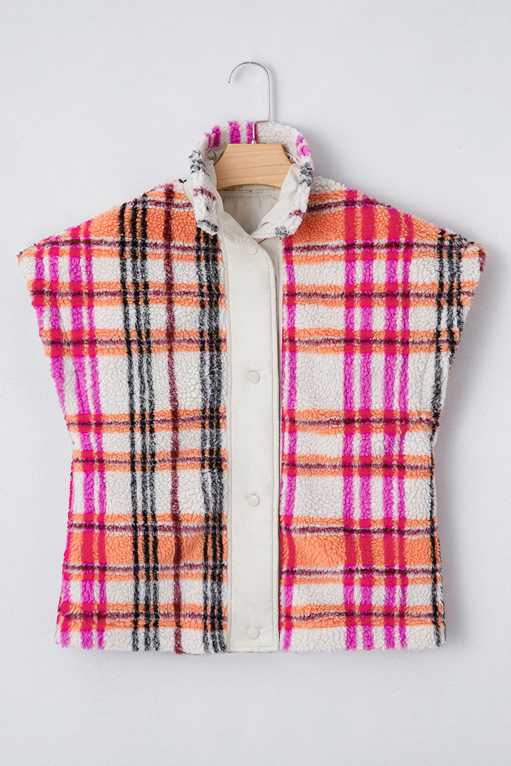 Molly Sherpa Plaid Jacket Vest DAME BOHEME