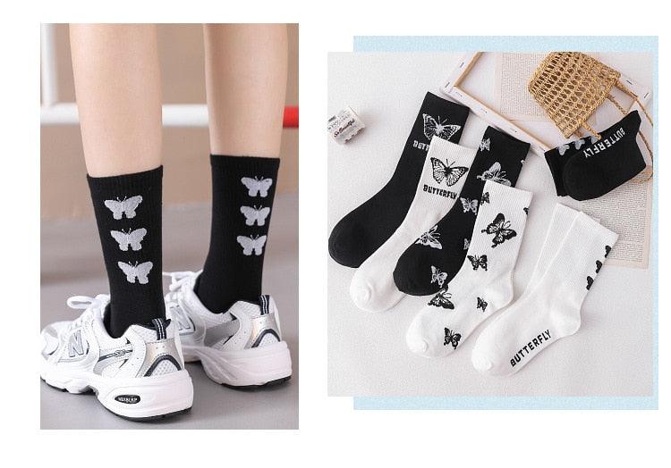 Butterfly Women's Novelty Crew Socks DAME BOHEME