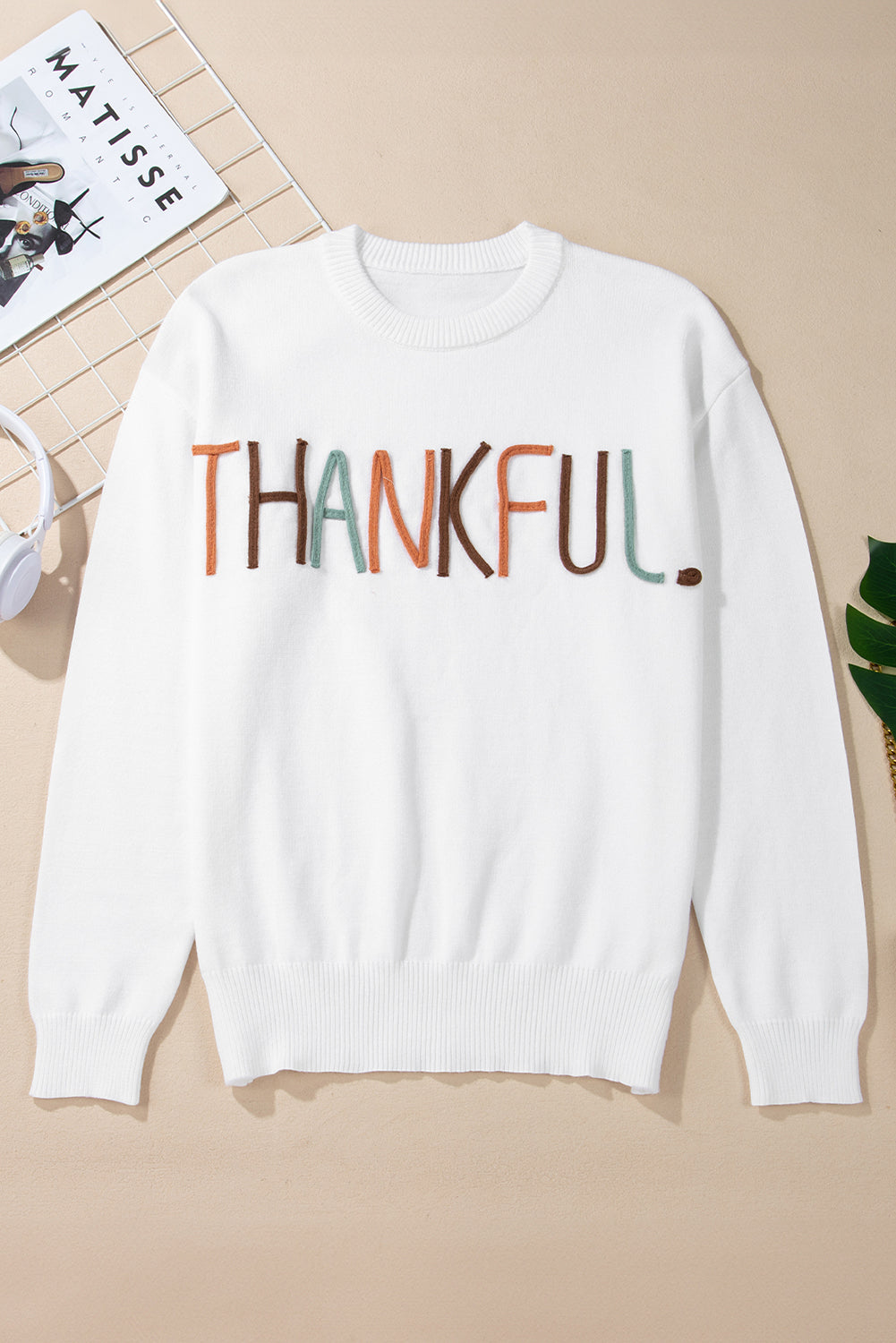 Thankful Embroidered Sweater DAME BOHEME