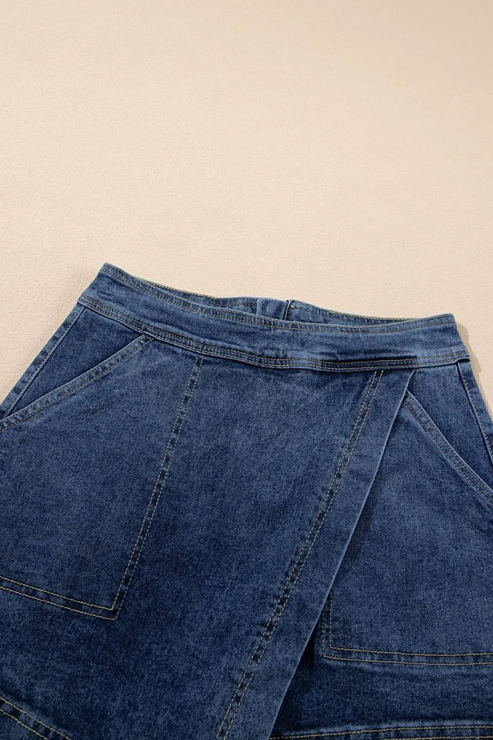 Asymmetrical Denim Skort with Pockets Simply Love
