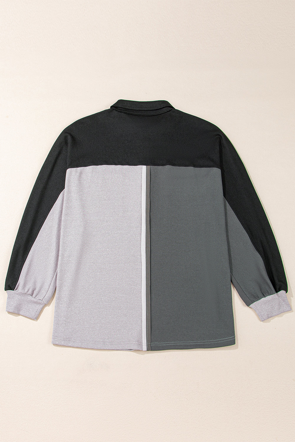 Kehlani Ribbed Collared Oversized Sweatshirt DAME BOHEME
