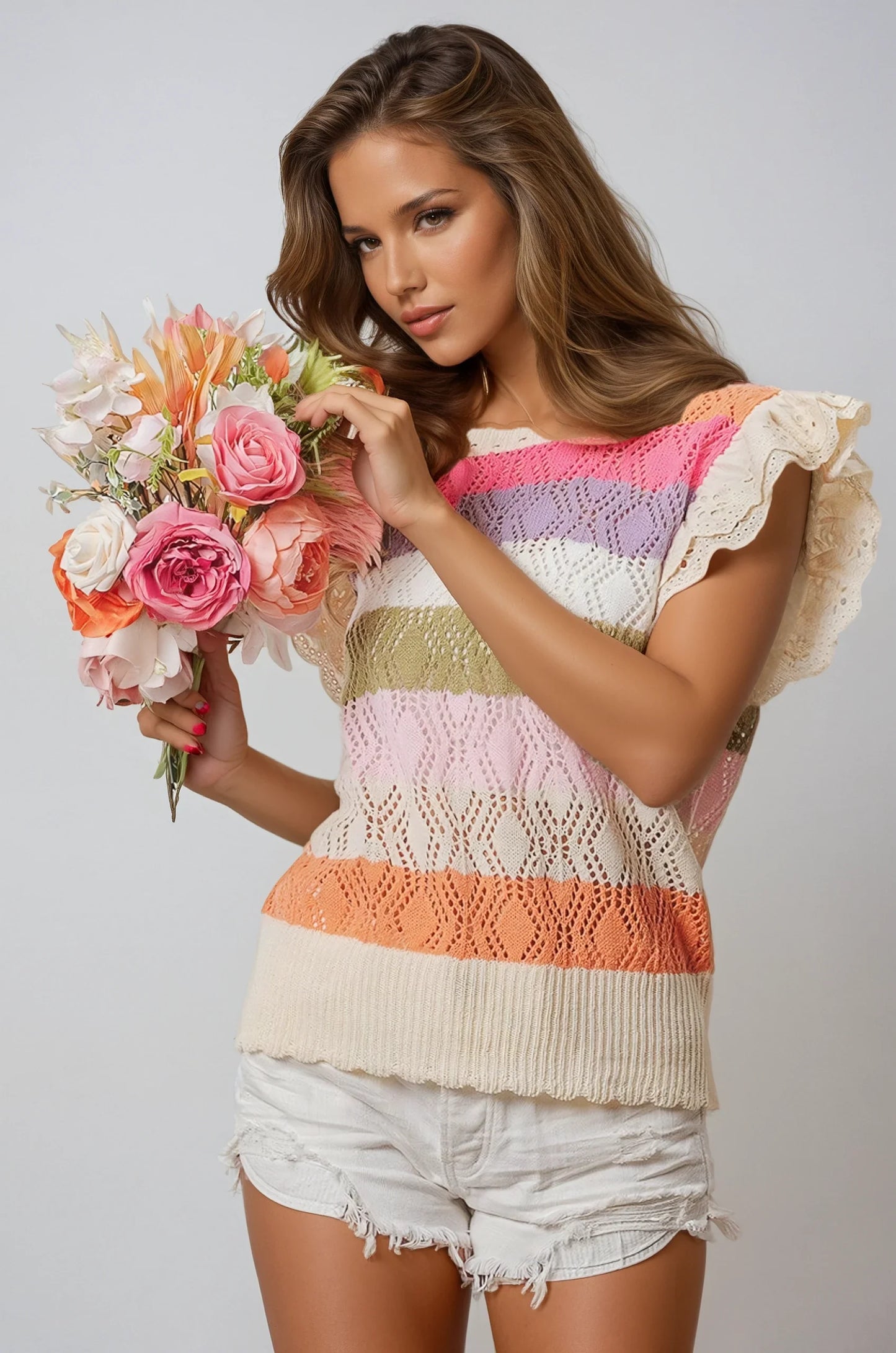 Sunshine Bliss Pointelle Knit Top DAME BOHEME