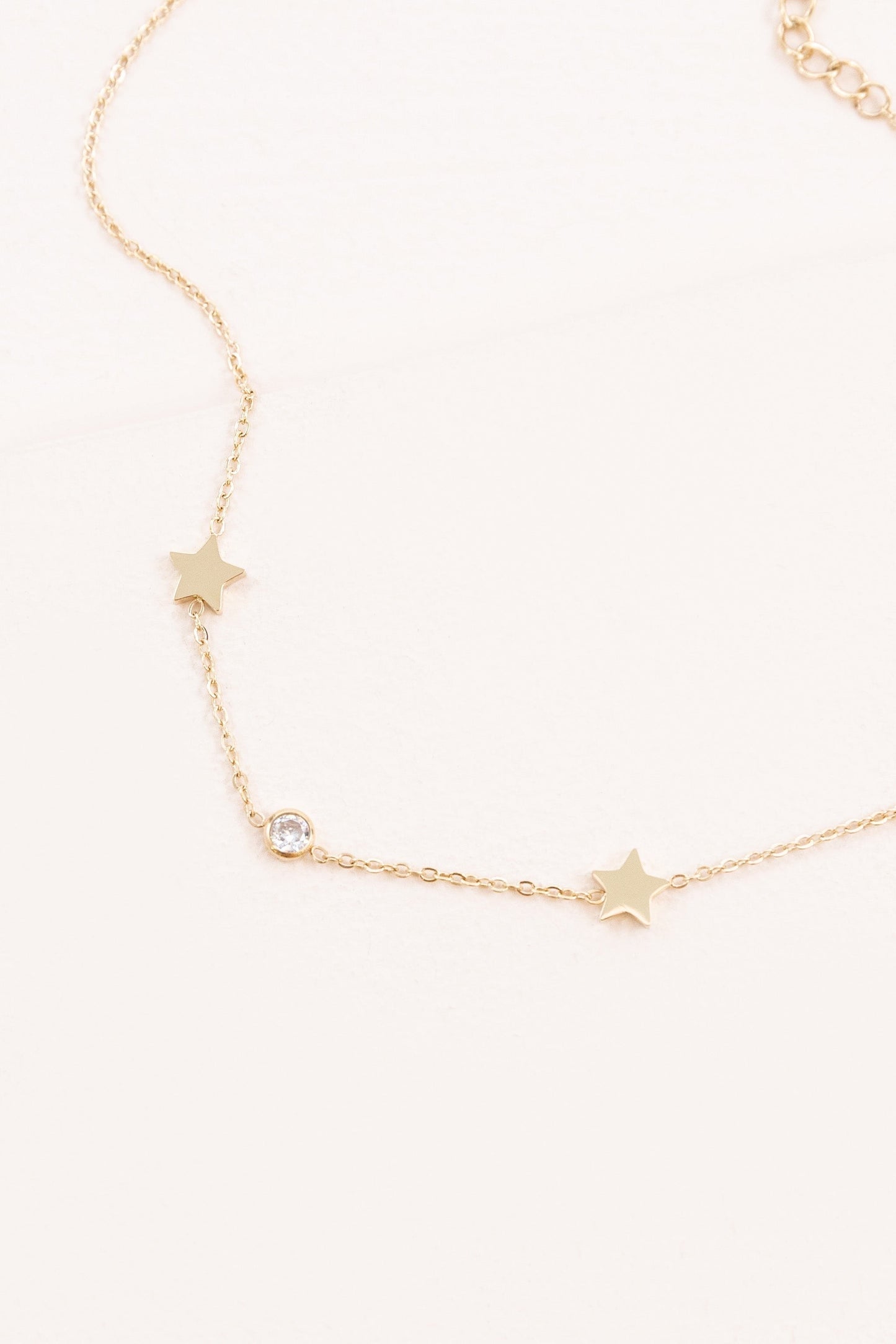 Starry Eyed Rhinestone Anklet, Gold Plated Lovoda