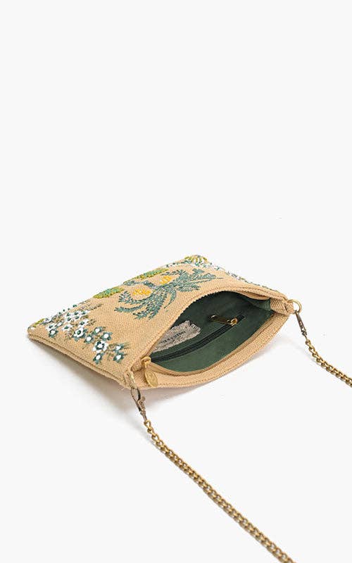 Desert Oasis Embellished Clutch – Luxe Handwoven Jacquard DAME BOHEME