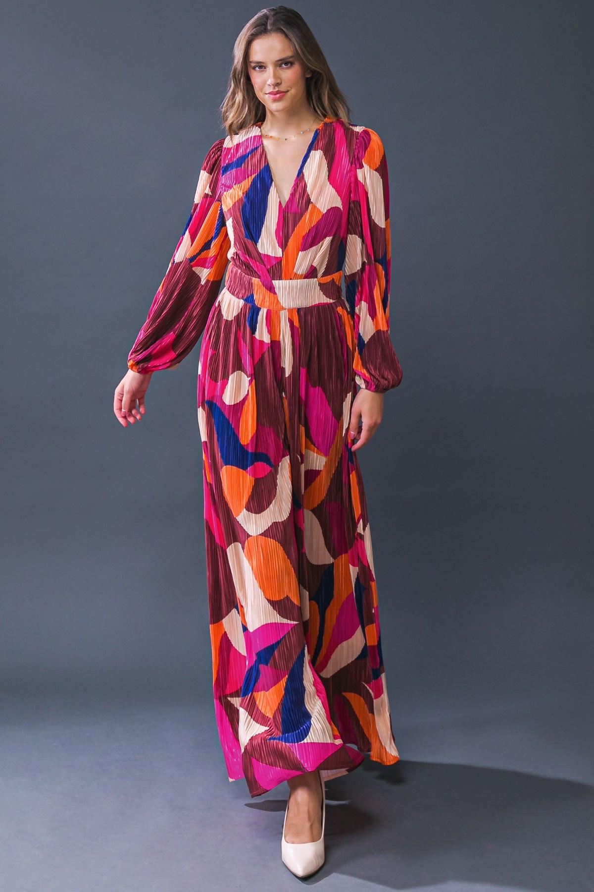 SET A TREND PLISSE JUMPSUIT DAME BOHEME