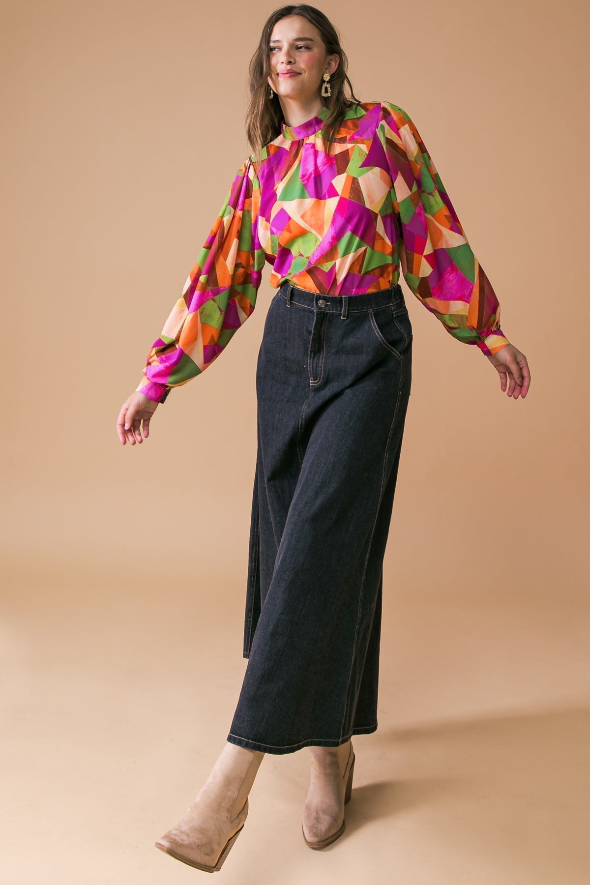 LOOKING AHEAD WOVEN TOP DAME BOHEME