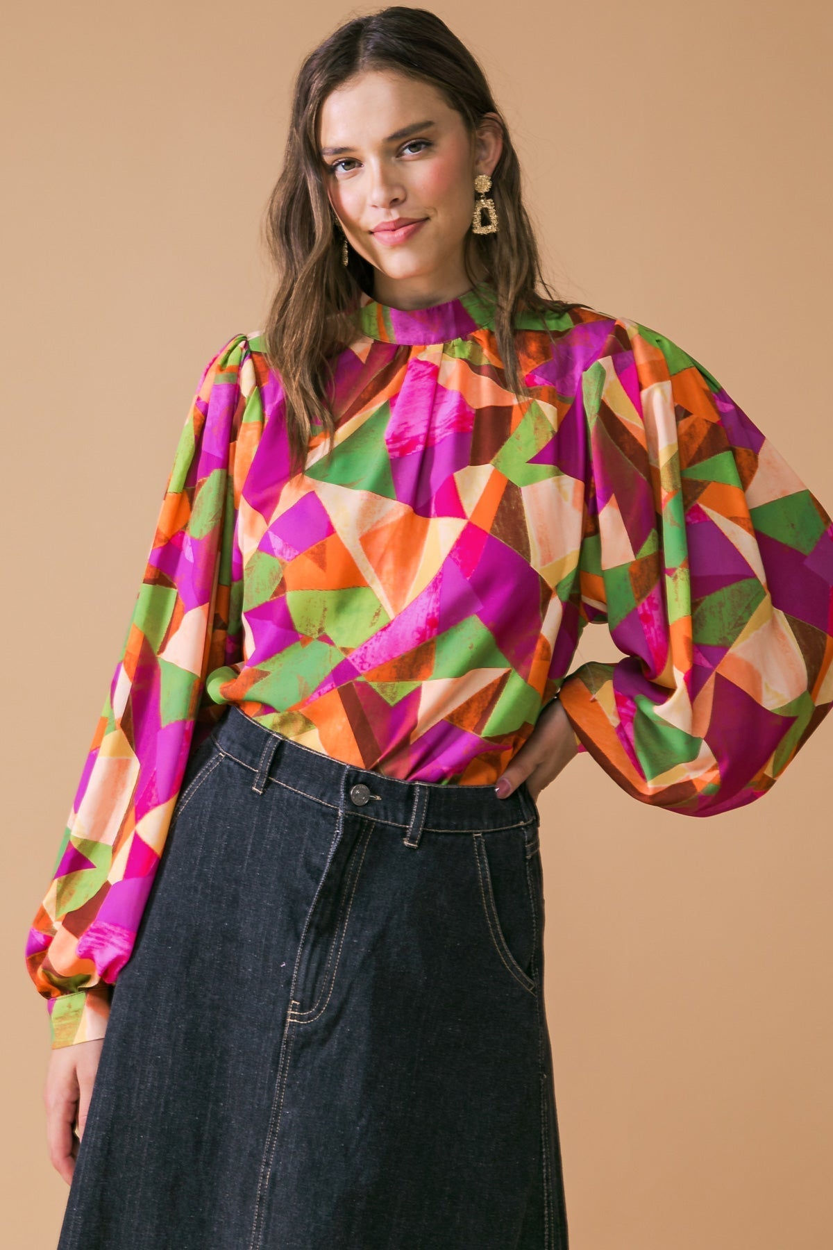 LOOKING AHEAD WOVEN TOP DAME BOHEME