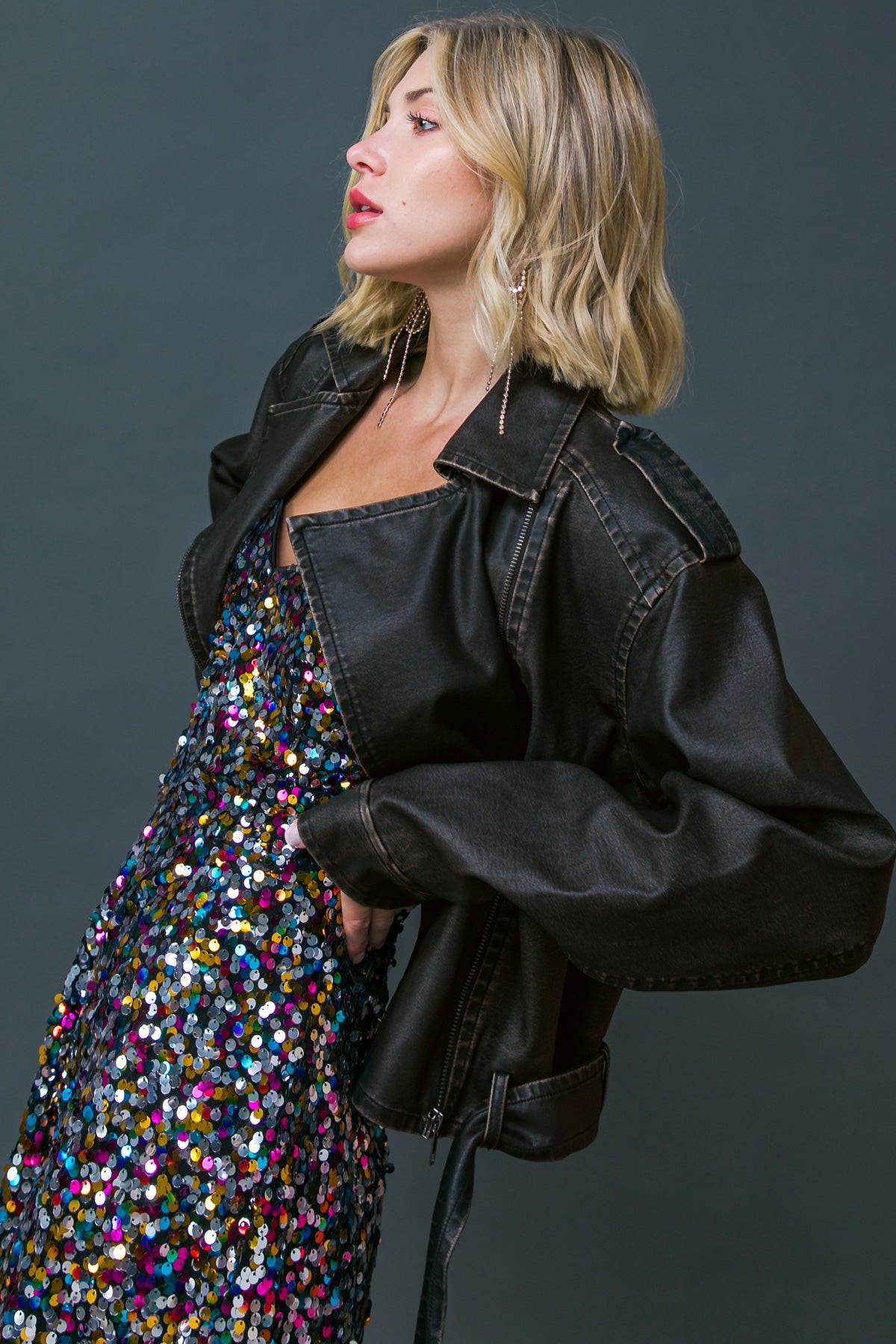 ON MY WAY UP FAUX MOTO JACKET DAME BOHEME