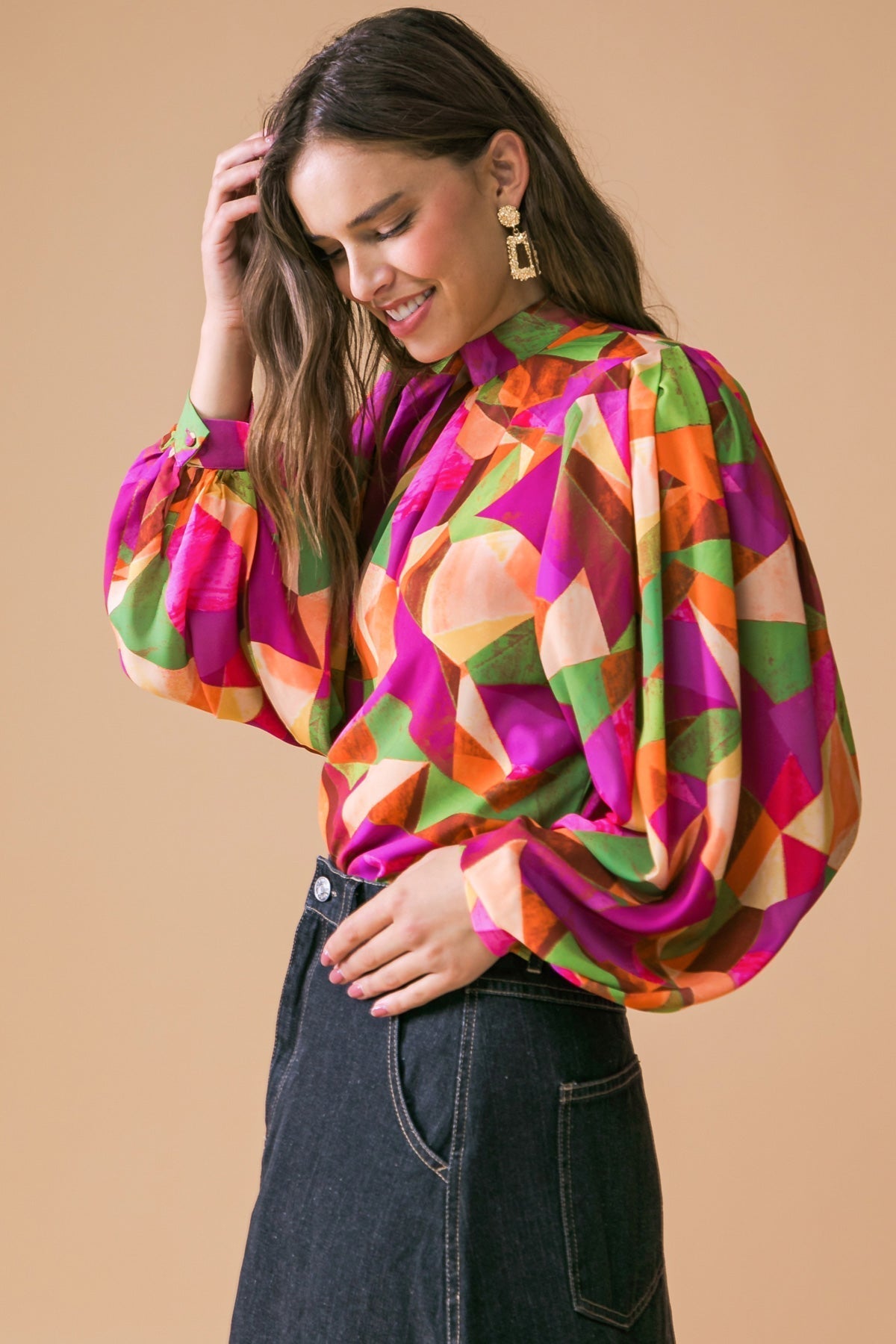 LOOKING AHEAD WOVEN TOP DAME BOHEME