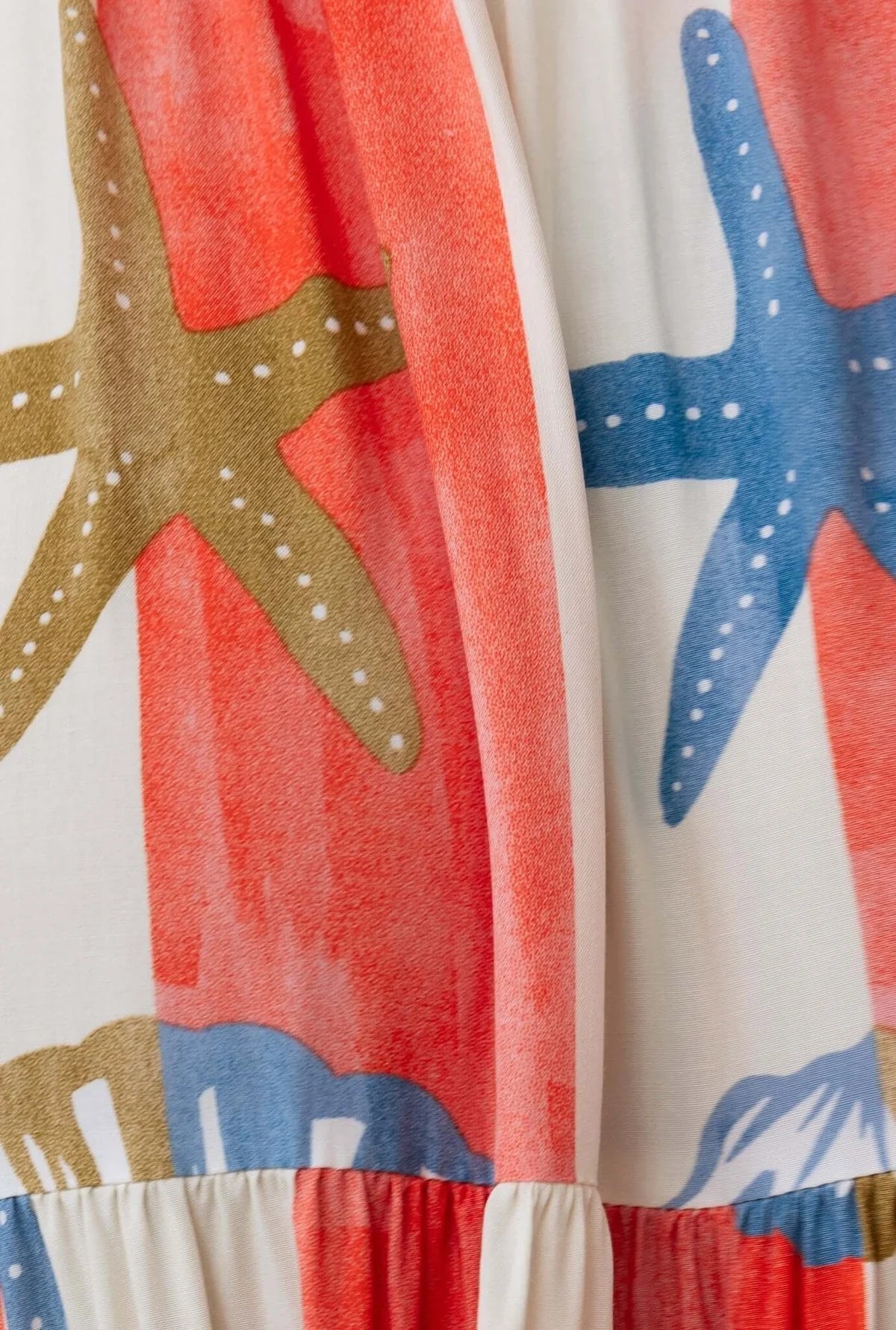 Starfish Striped Print Tie Front Maxi Dress Plus Size Trendsi