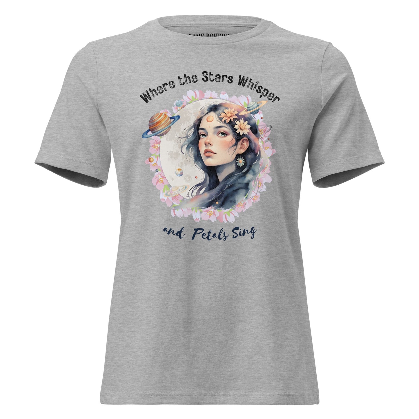 Where the Stars Whisper Women's Relaxed Graphic Print Bella + Canvas T-Shirt DAME BOHEME